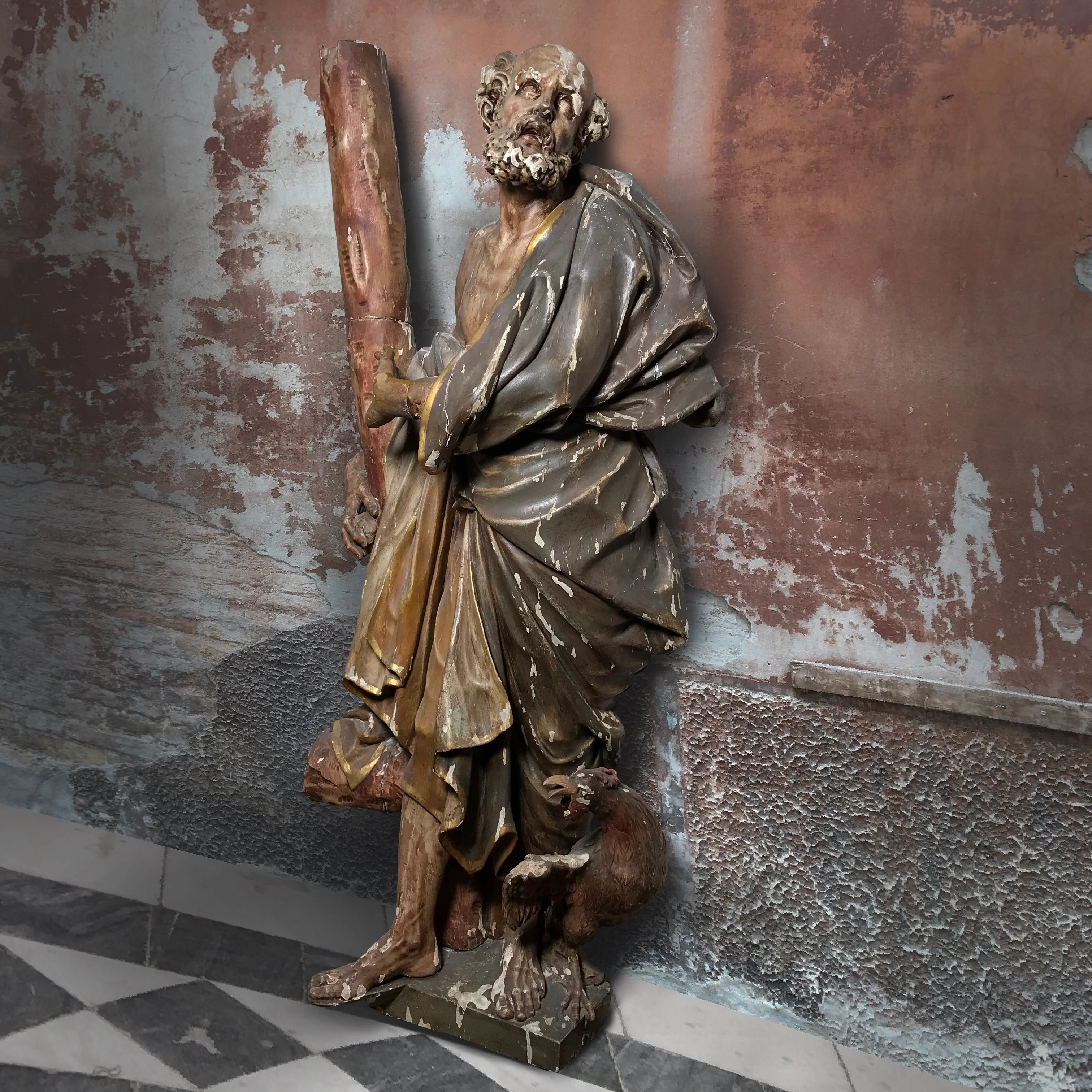 Life-size Early 17th C. Baroque Sevillian Spanish School ‘Encarnación’ Sculpture of Saint Peter - Image 2