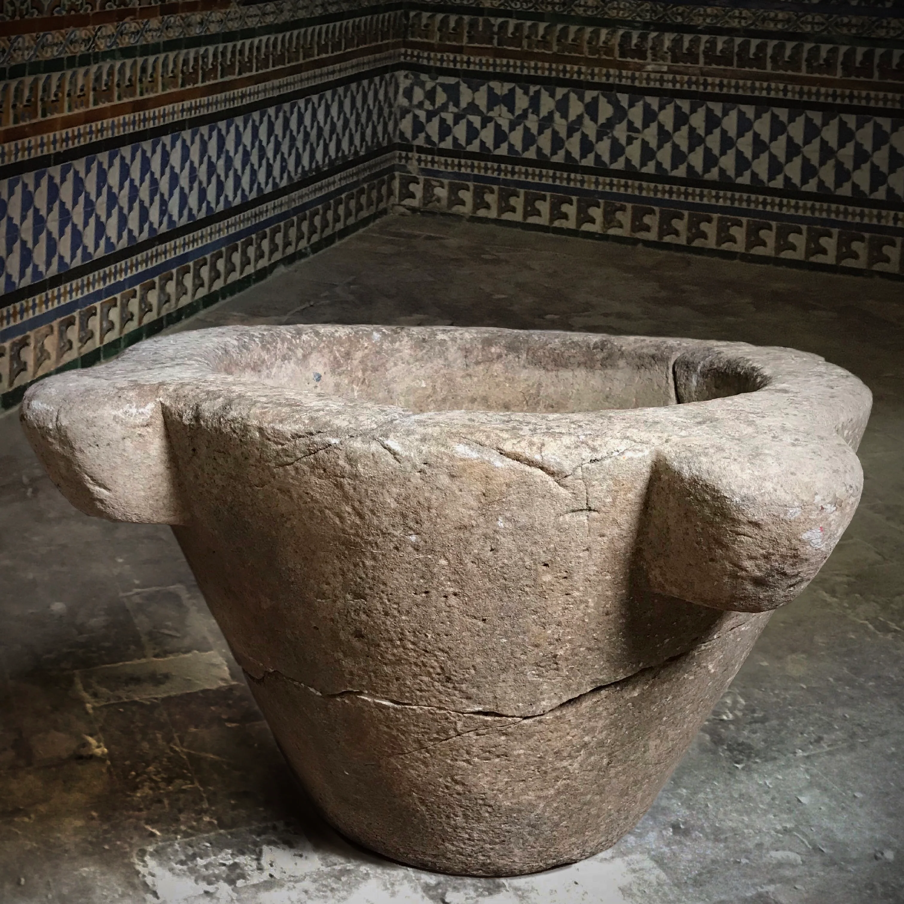 A Monumental Medieval Marble Mortar - Image 2