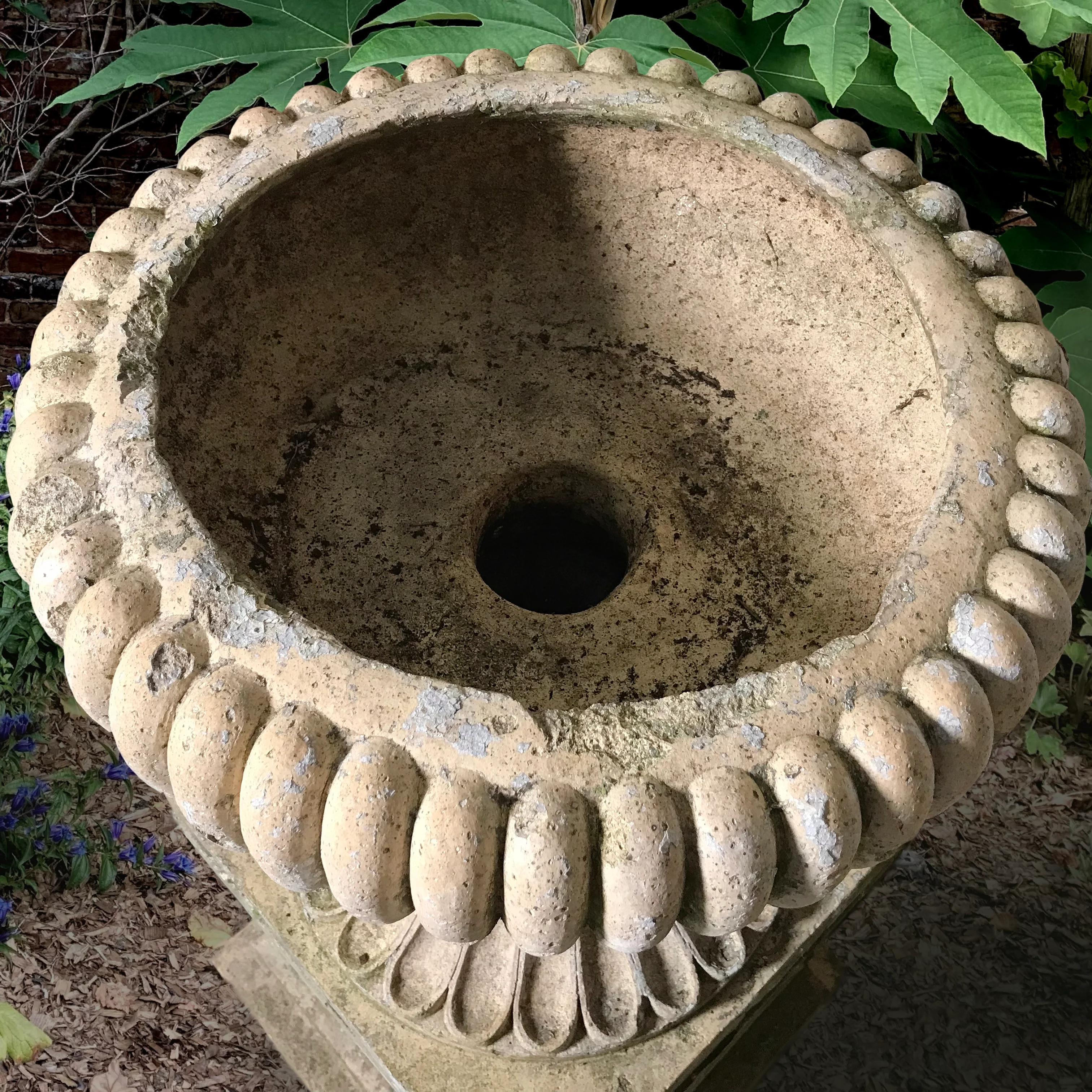 A Pair of Buff Terracotta Urns with Plinths c.1860 - Image 5