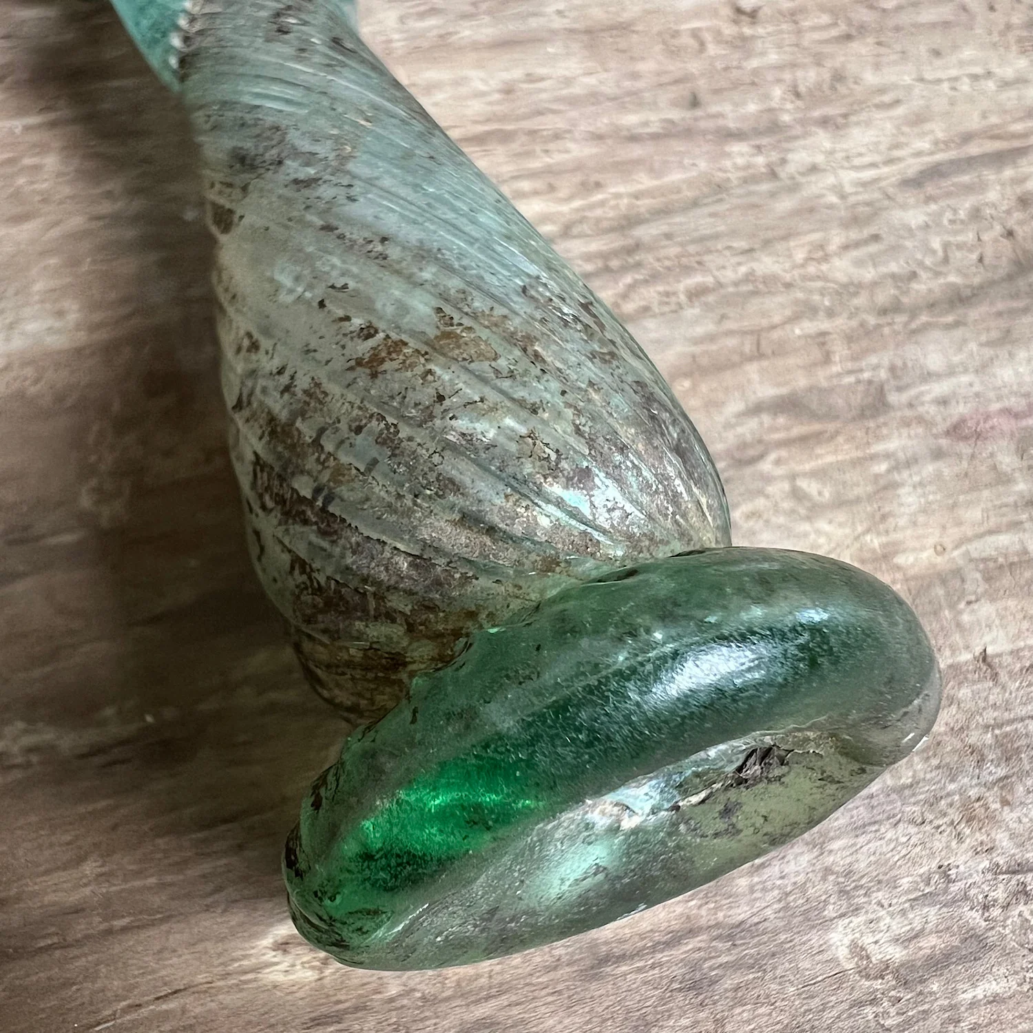 A Roman Green Glass Balsamarium c. 4th Century A.D. - Image 4
