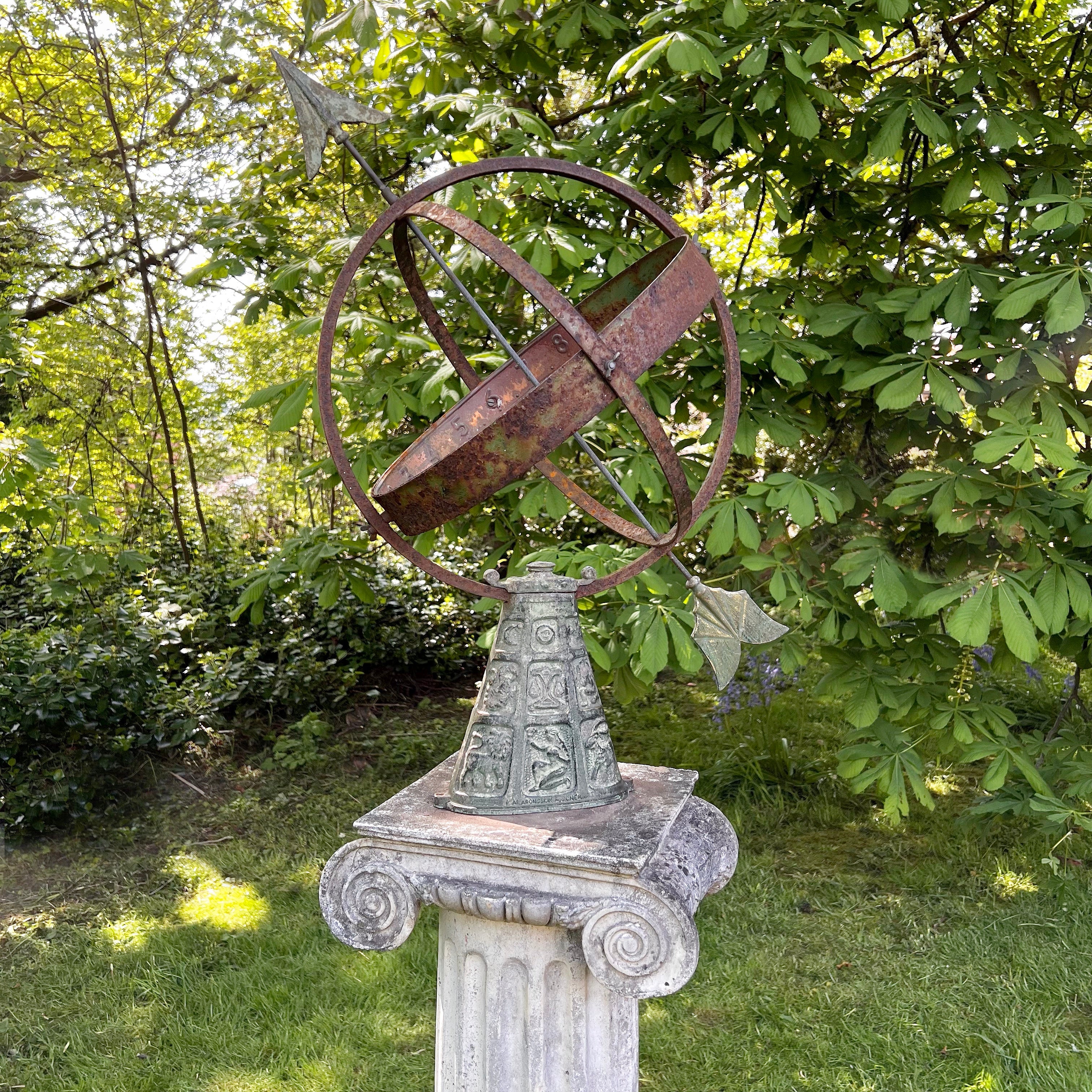 A.B. Aronsson & Söner Armillary Sphere on Ionic Column c.1920 - Image 10