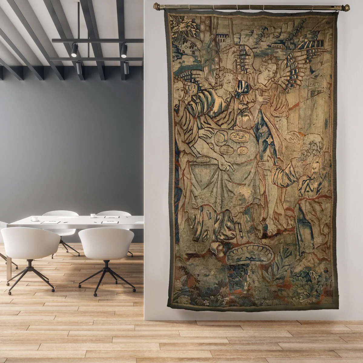 Allegorical Flemish Tapestry with Angels c.1650 - Image 12
