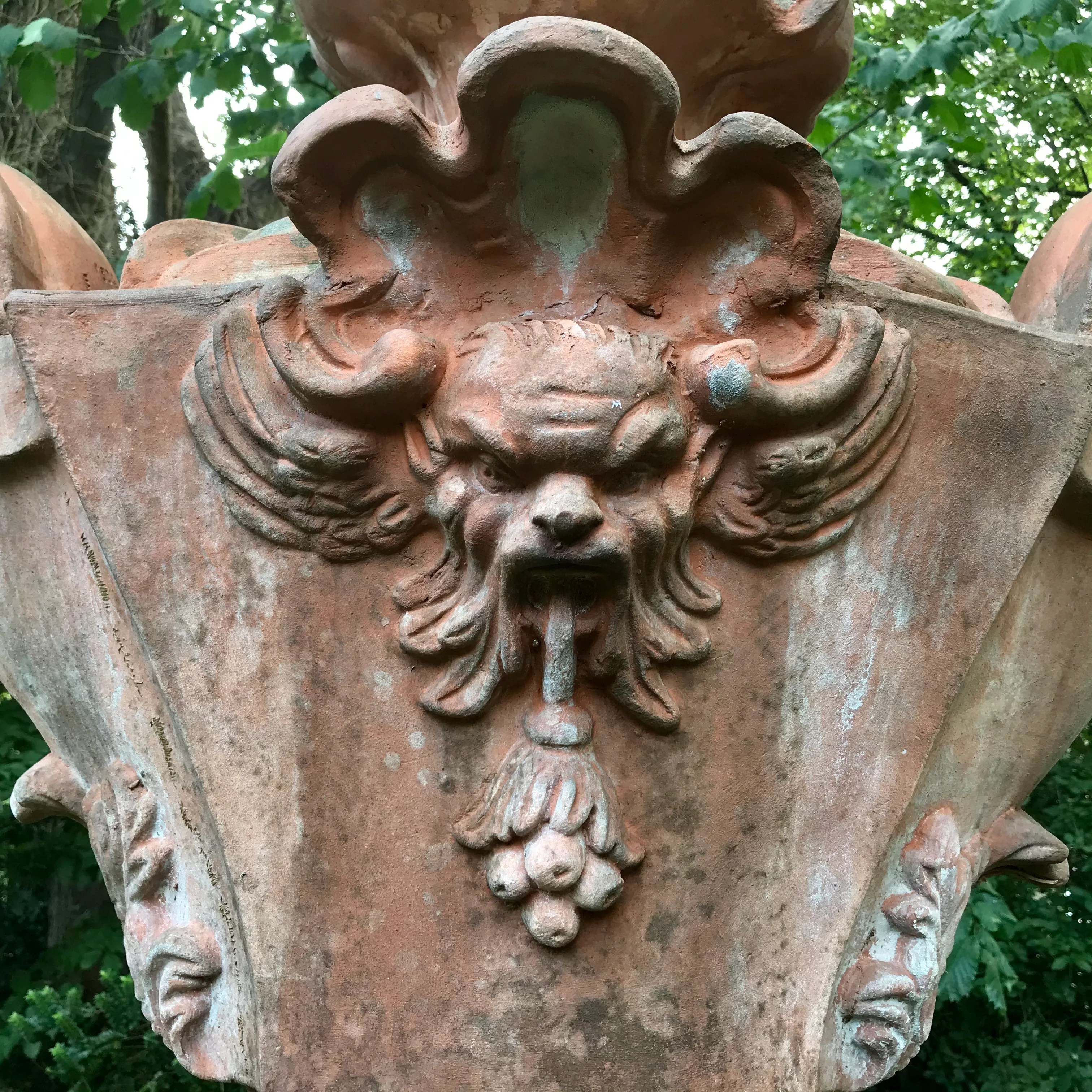 Allegorical Italian Terracotta Urn and Plinth - Image 7