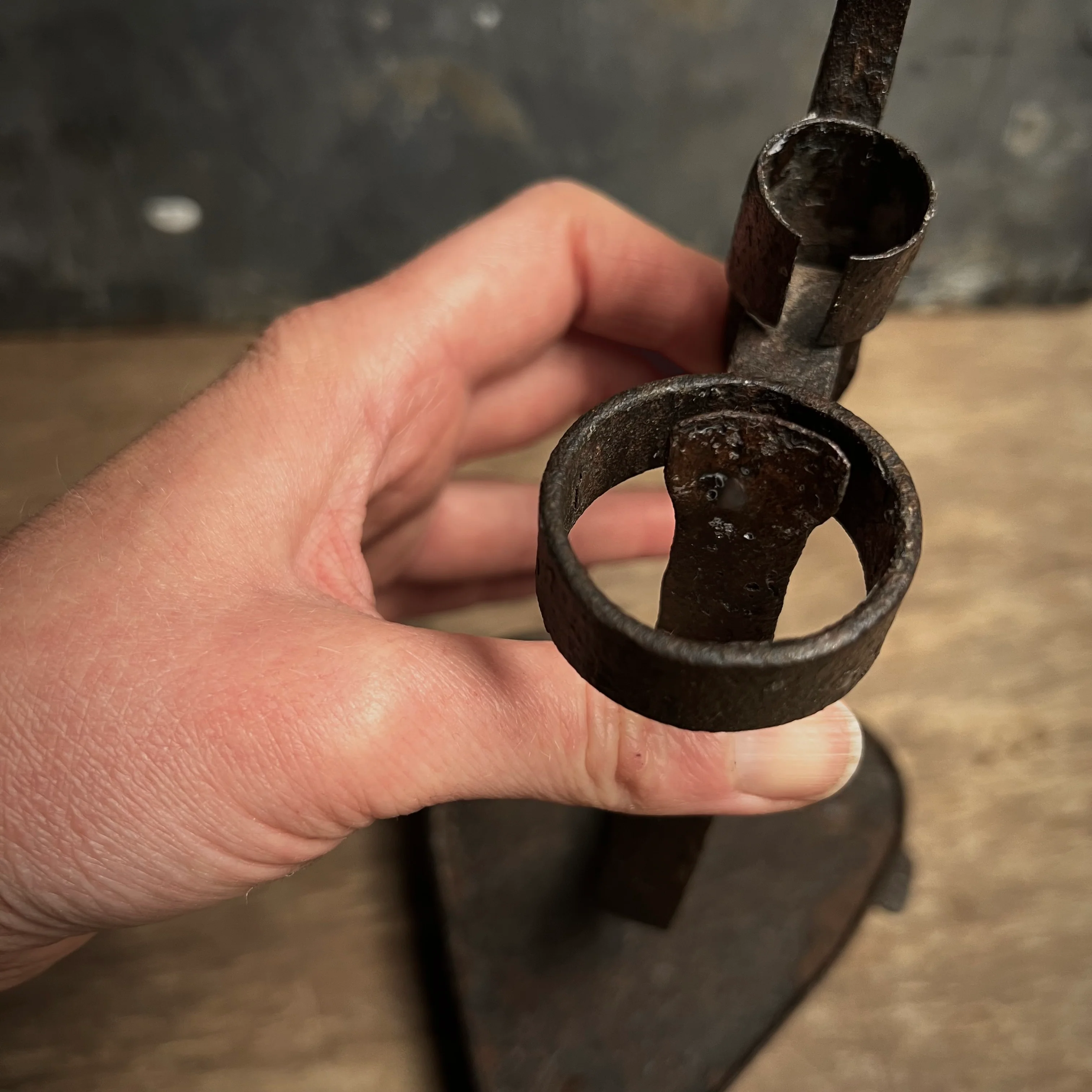 Alpine Splint Rushlight Candleholder c.1720-1750 - Image 8