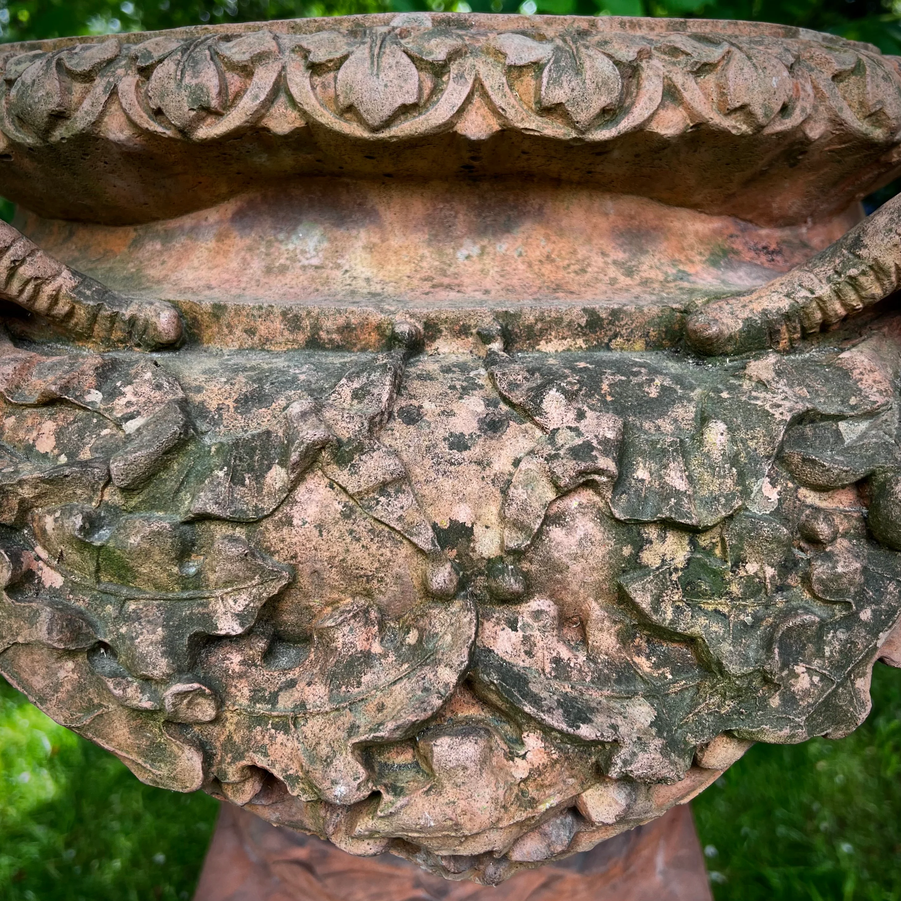 An Italian Neoclassical Style Terracotta Centrepiece Urn with Plinth - Image 5