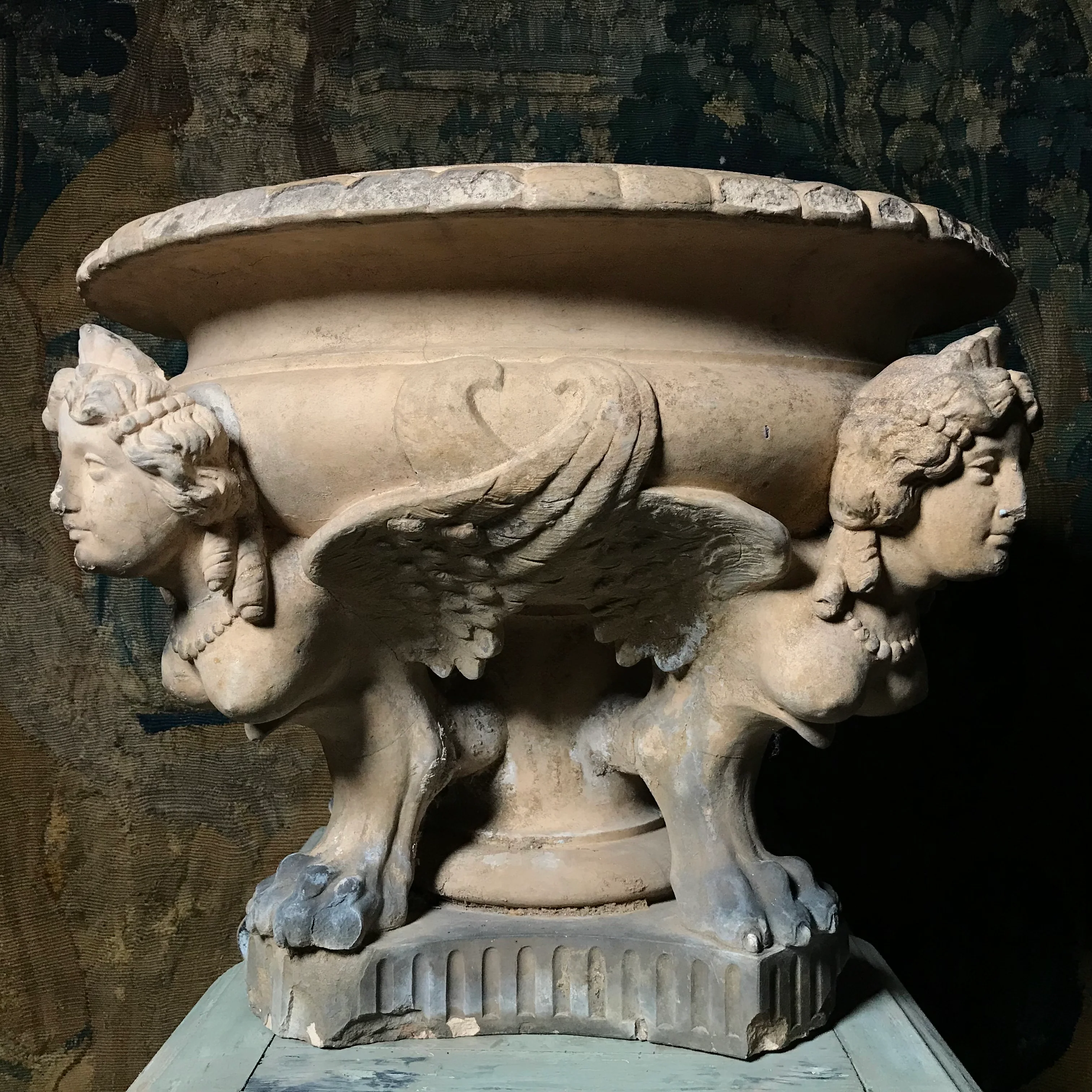 J M Blashfield Buff Terracotta Winged Harpy Urn c.1860 - Image 9