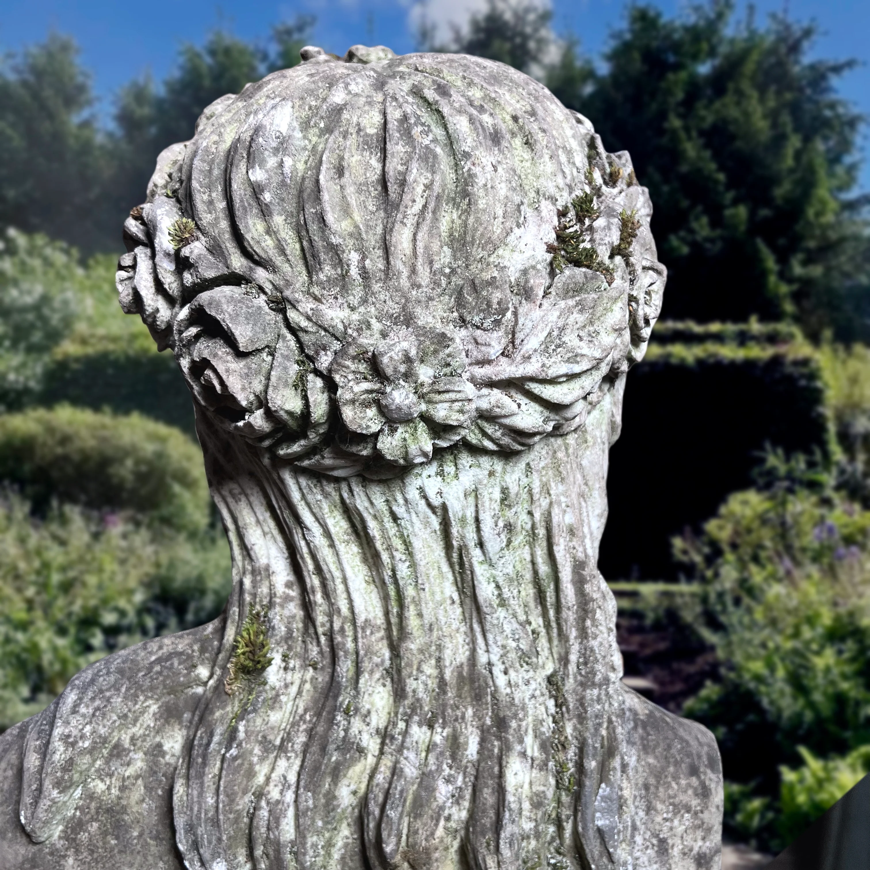 Carrara Marble Bust of Flora on Plinth Late 20th Century - Image 7