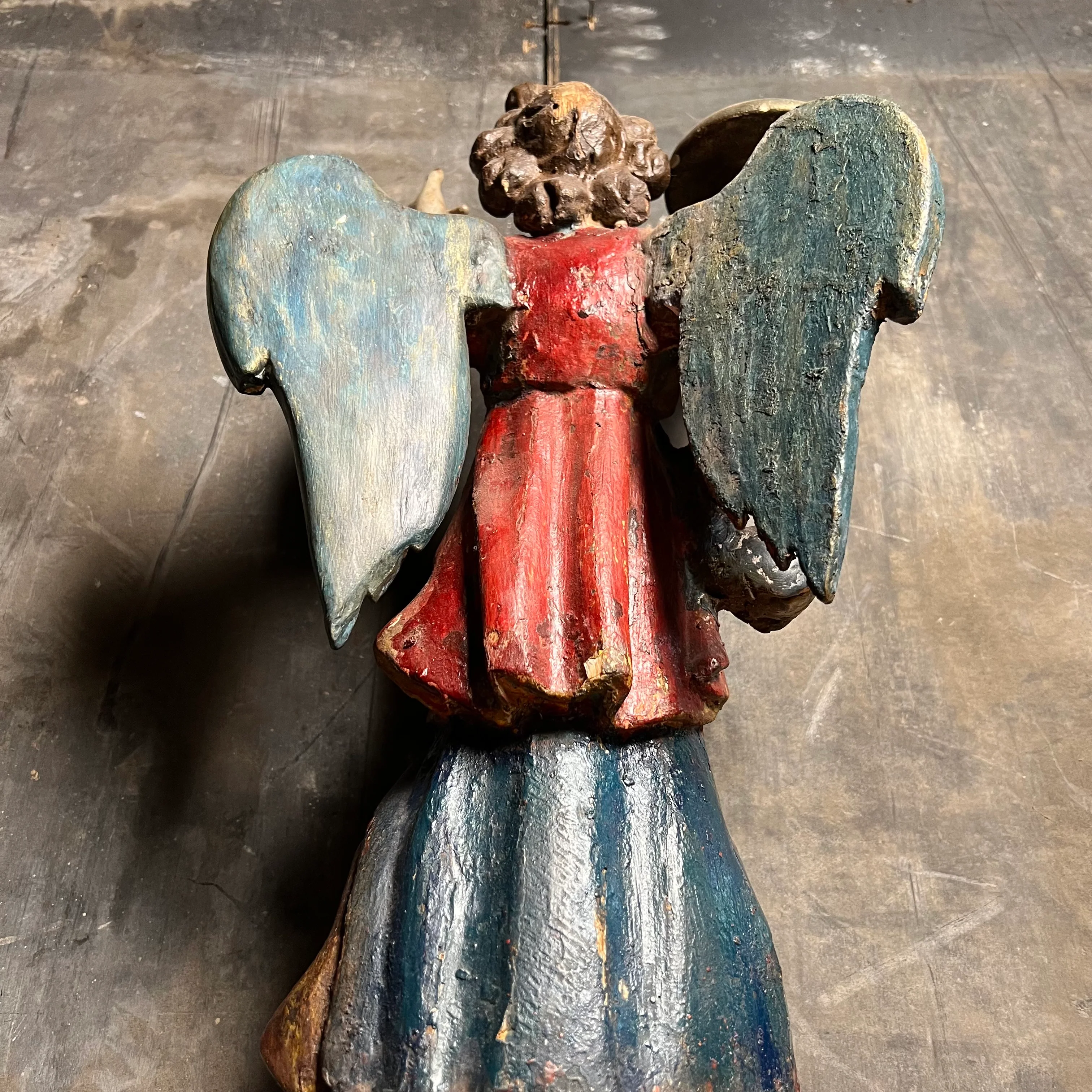 Carved Angel With Cornucopia Pricket Candlestick c.1680 and Later - Image 10