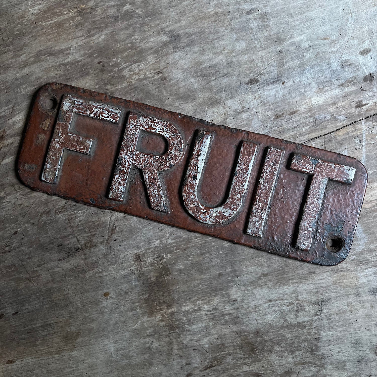Cast Iron “FRUIT” Railway Sign c.1920 - Image 6