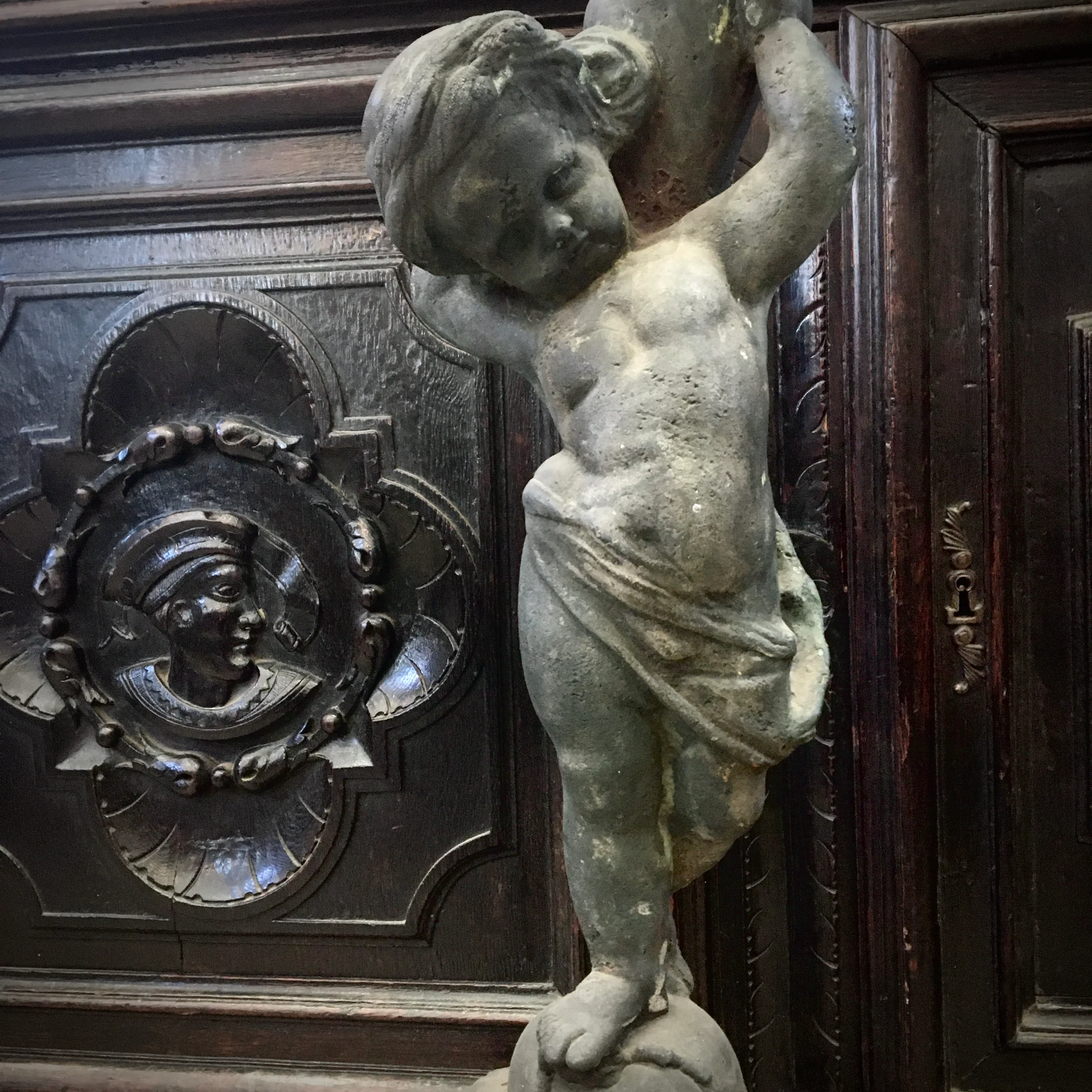 Cast Iron Putti Fountain Head - Image 2
