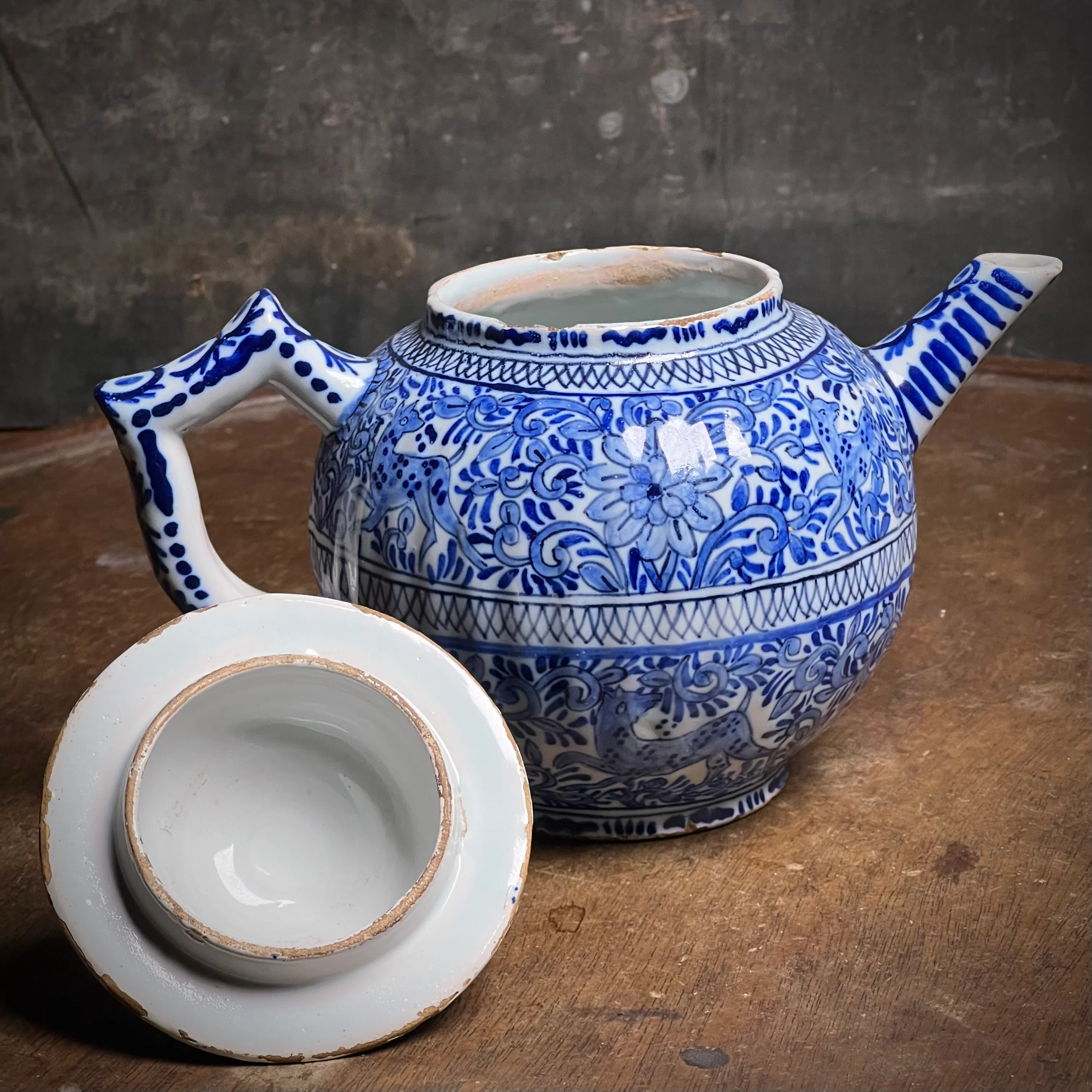 Early 18th-Century Delft Blue and White Teapot, Marked C B for Cornelis Brouwer, De Witte Ster, Delft, c.1725–1735 - Image 12