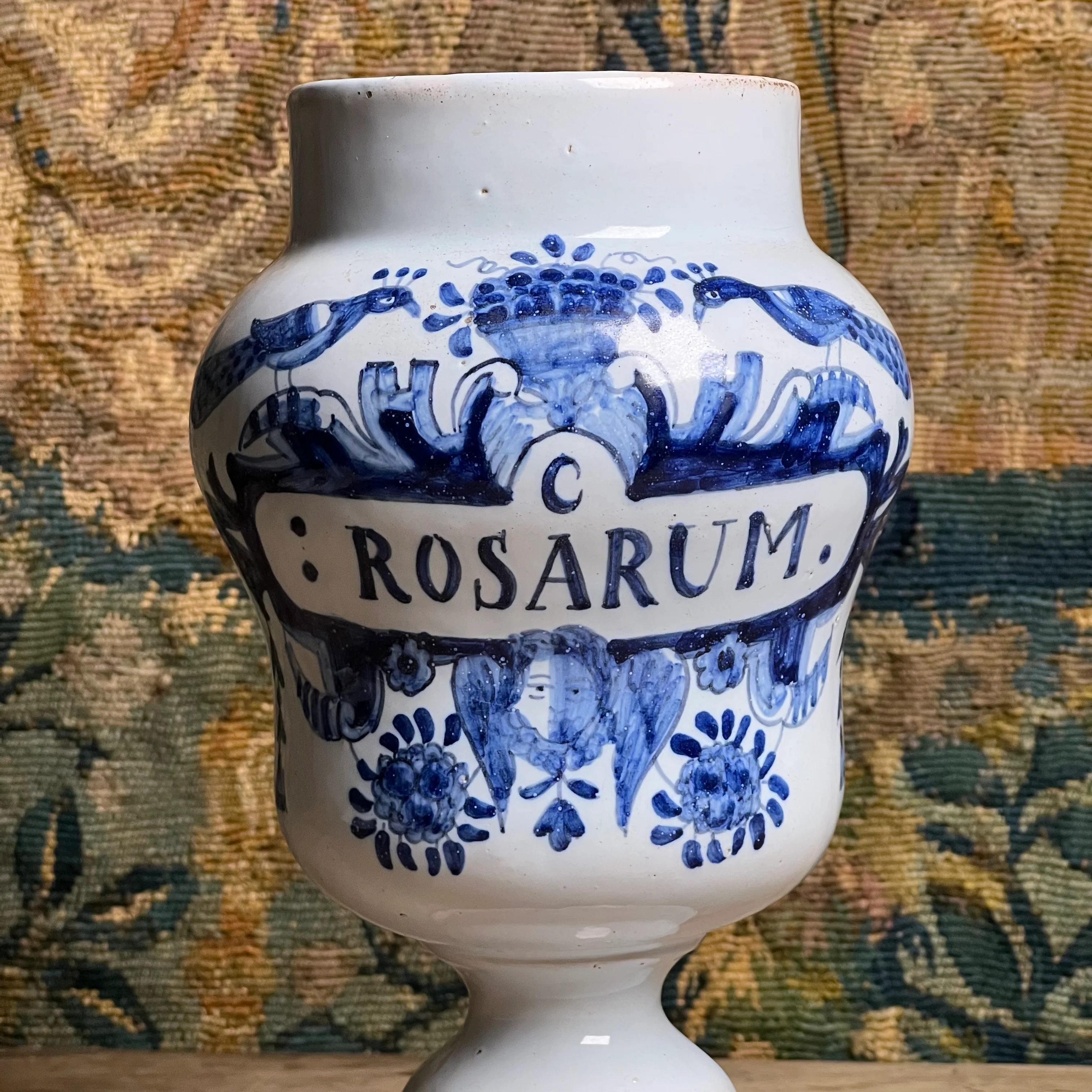 Dutch Delft Apothecary Jar Inscribed “C. Rosarum”, Late 17th/Early 18th Century - Image 2