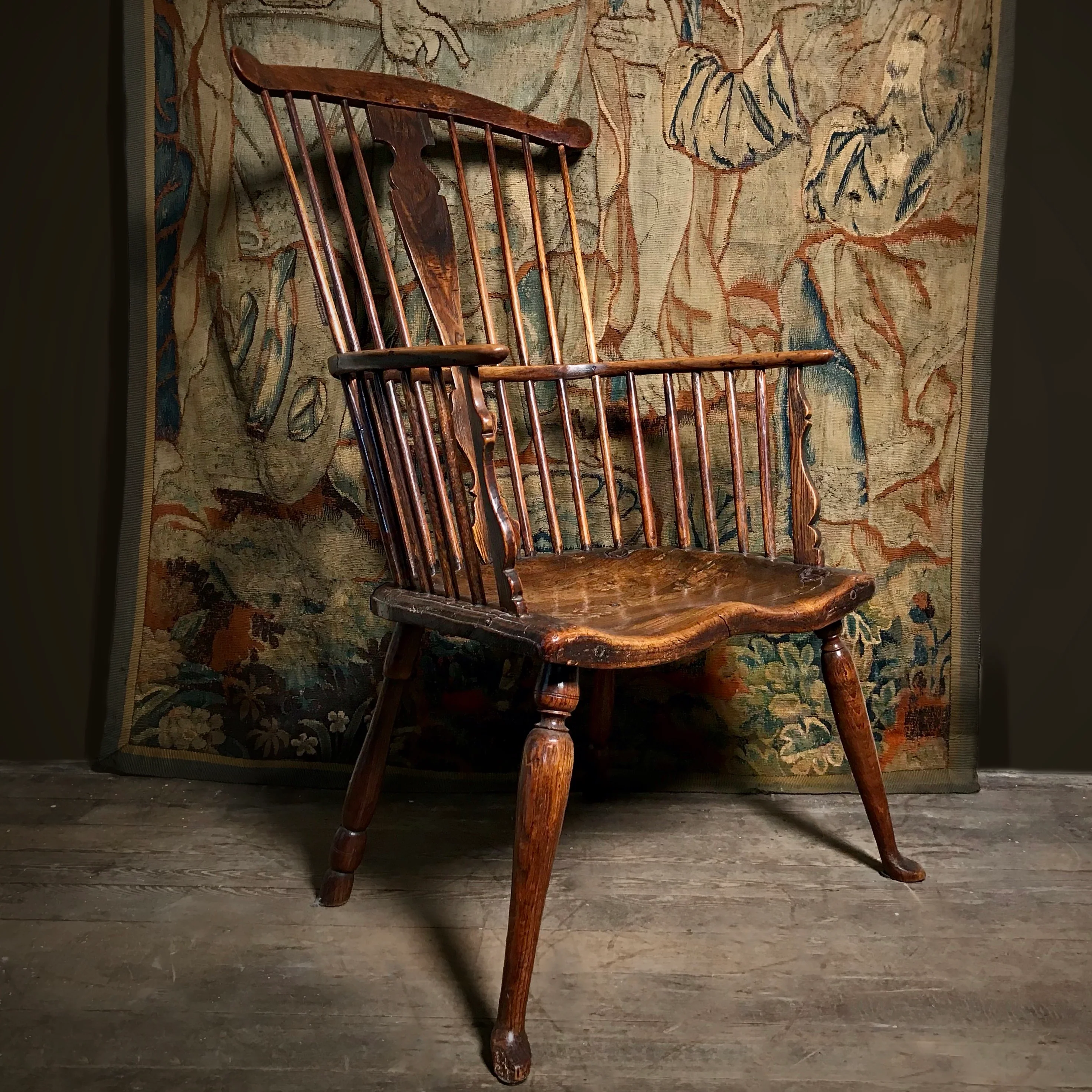 Early Georgian Ash & Elm Windsor Chair c.1760 - Image 4