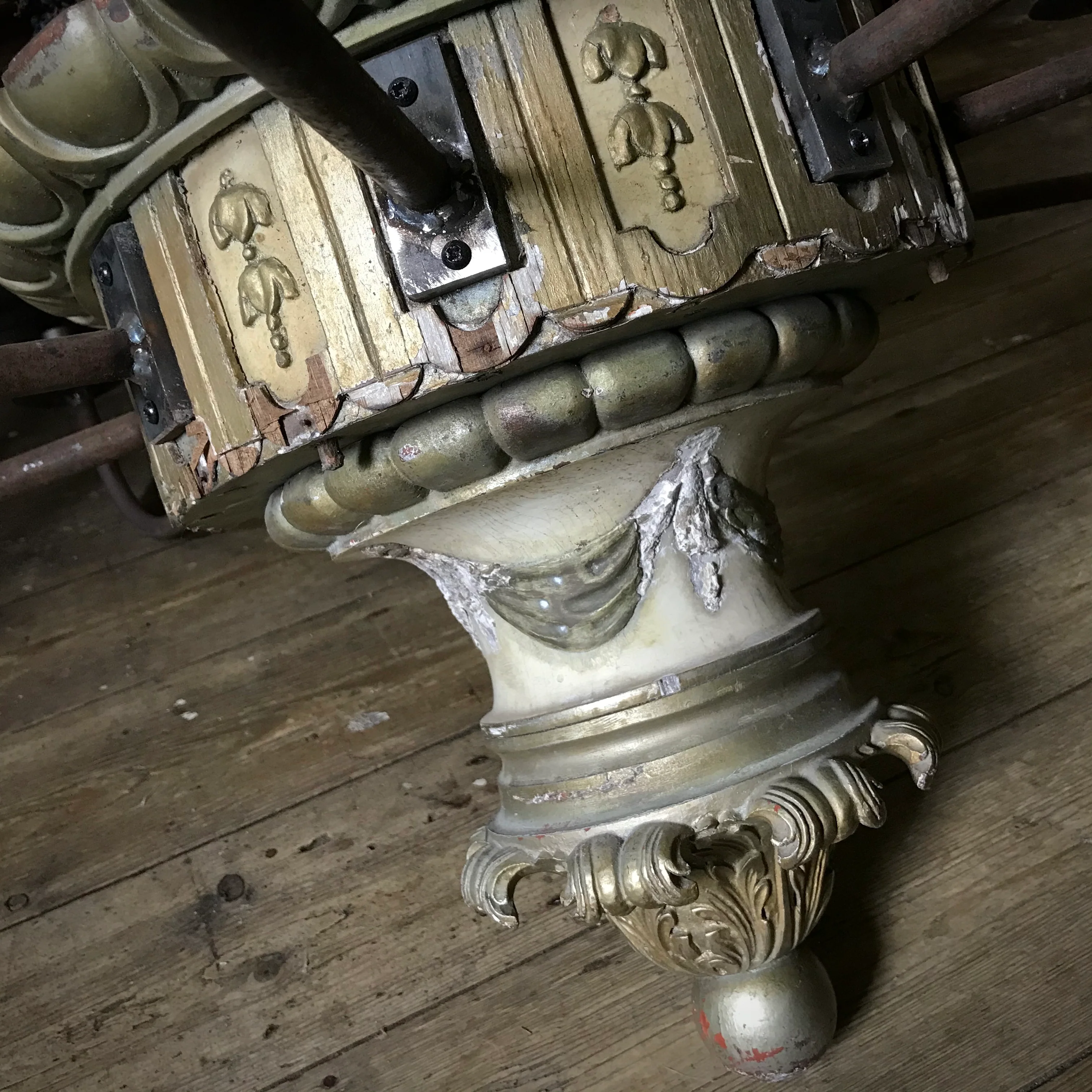 English Chandelier with Blacksmith Made Arms c.1780 - Image 5