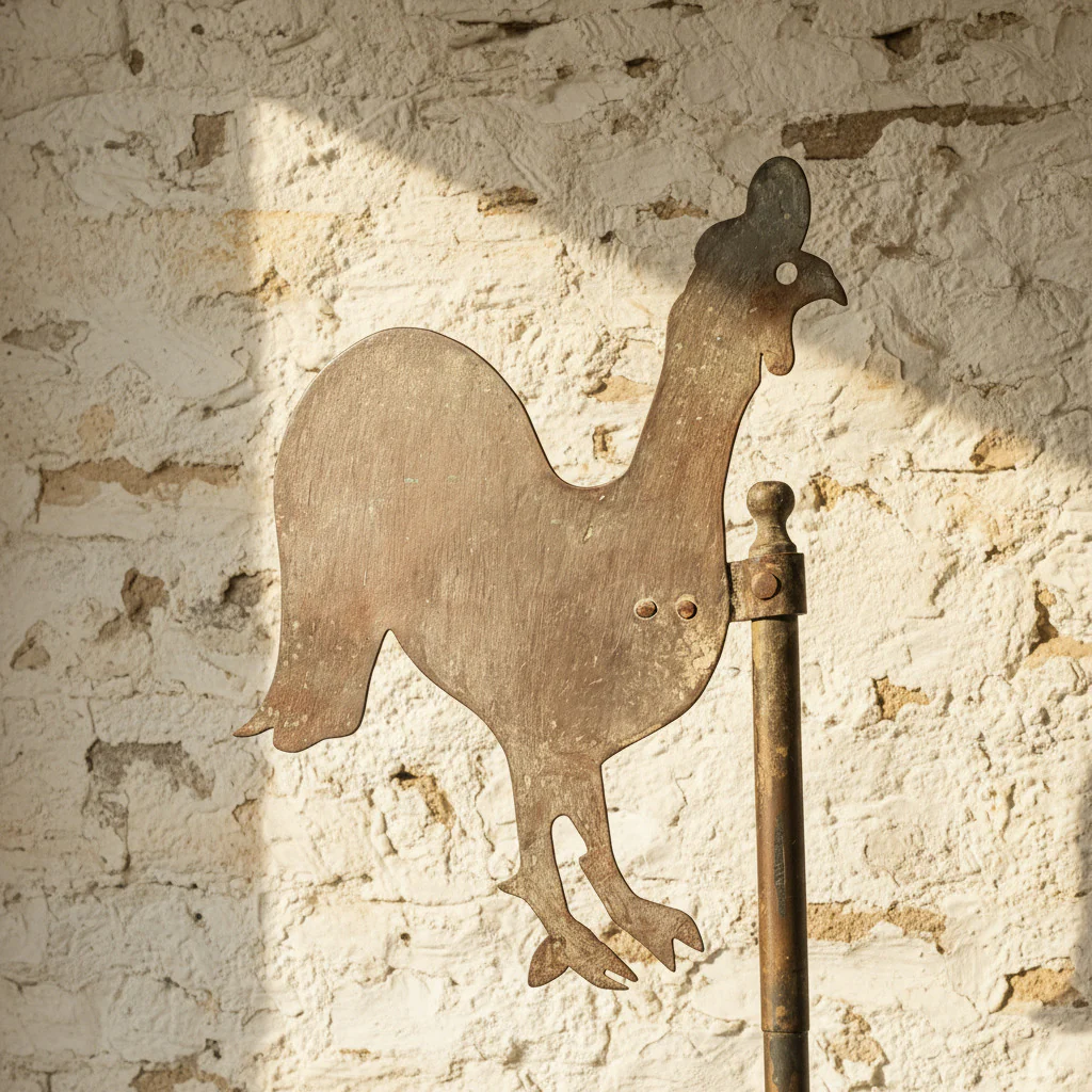English Folk Art Cockerel Weathervane c.1880 - Image 4
