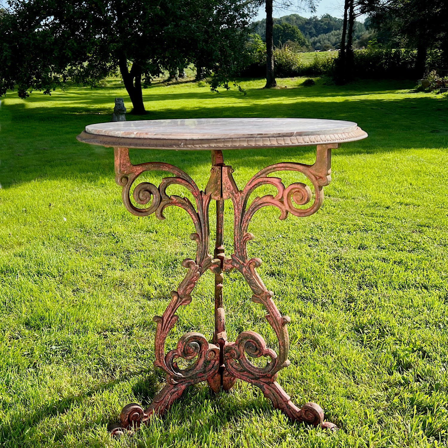 French Cafe/Occasional Table with Portasanta Breccia Marble Top c.1870 - Image 2