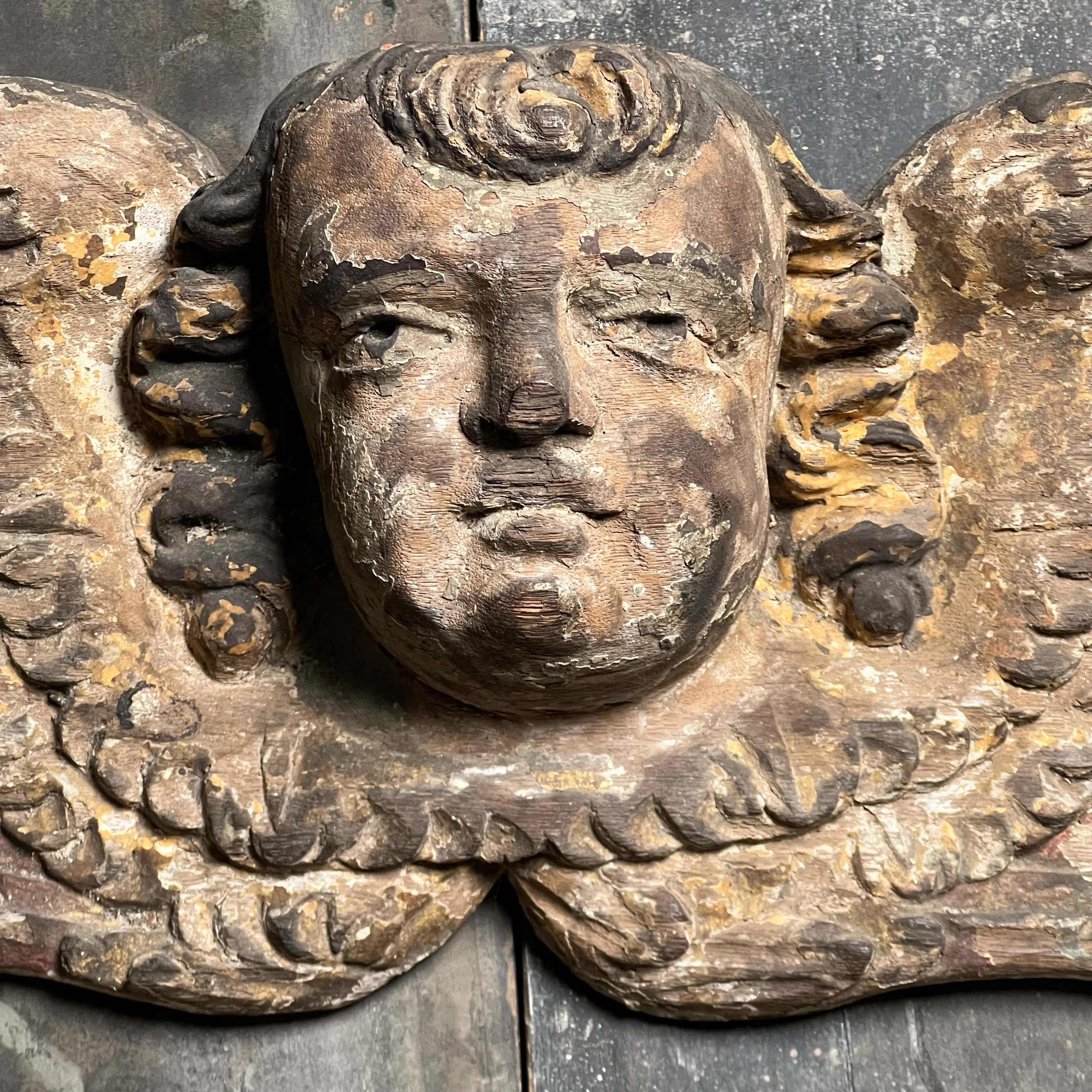 French Carved Angel Wall Frieze c.1750 - Image 15