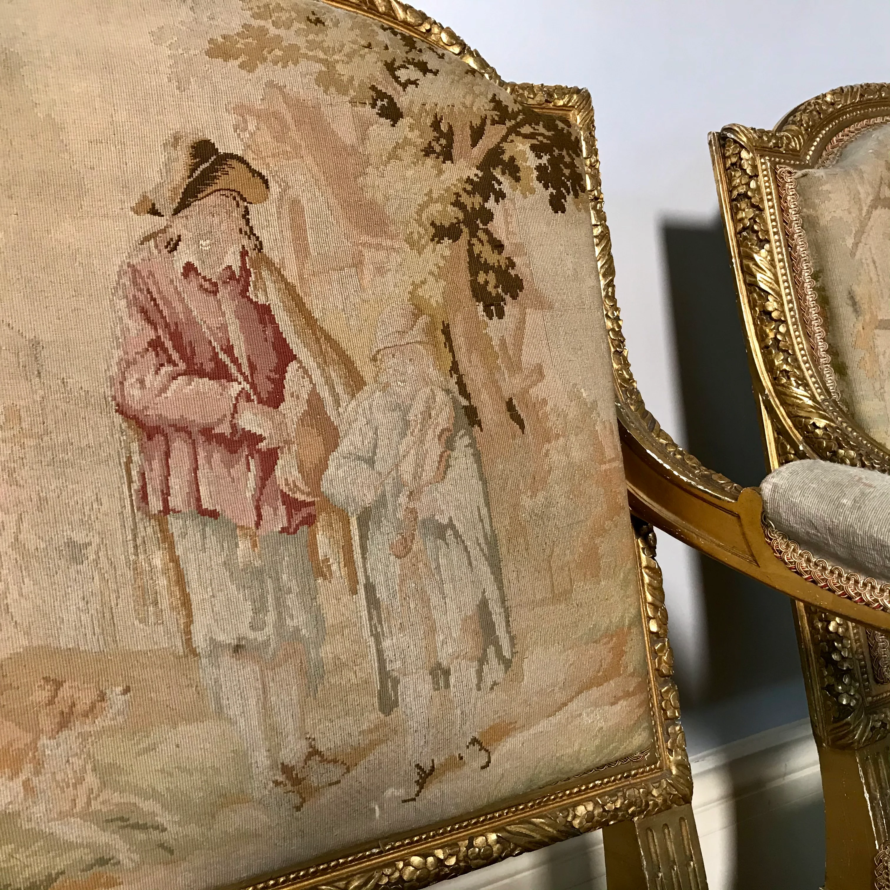 French Louis XVI Giltwood Tapestry Salon Suite - Image 4