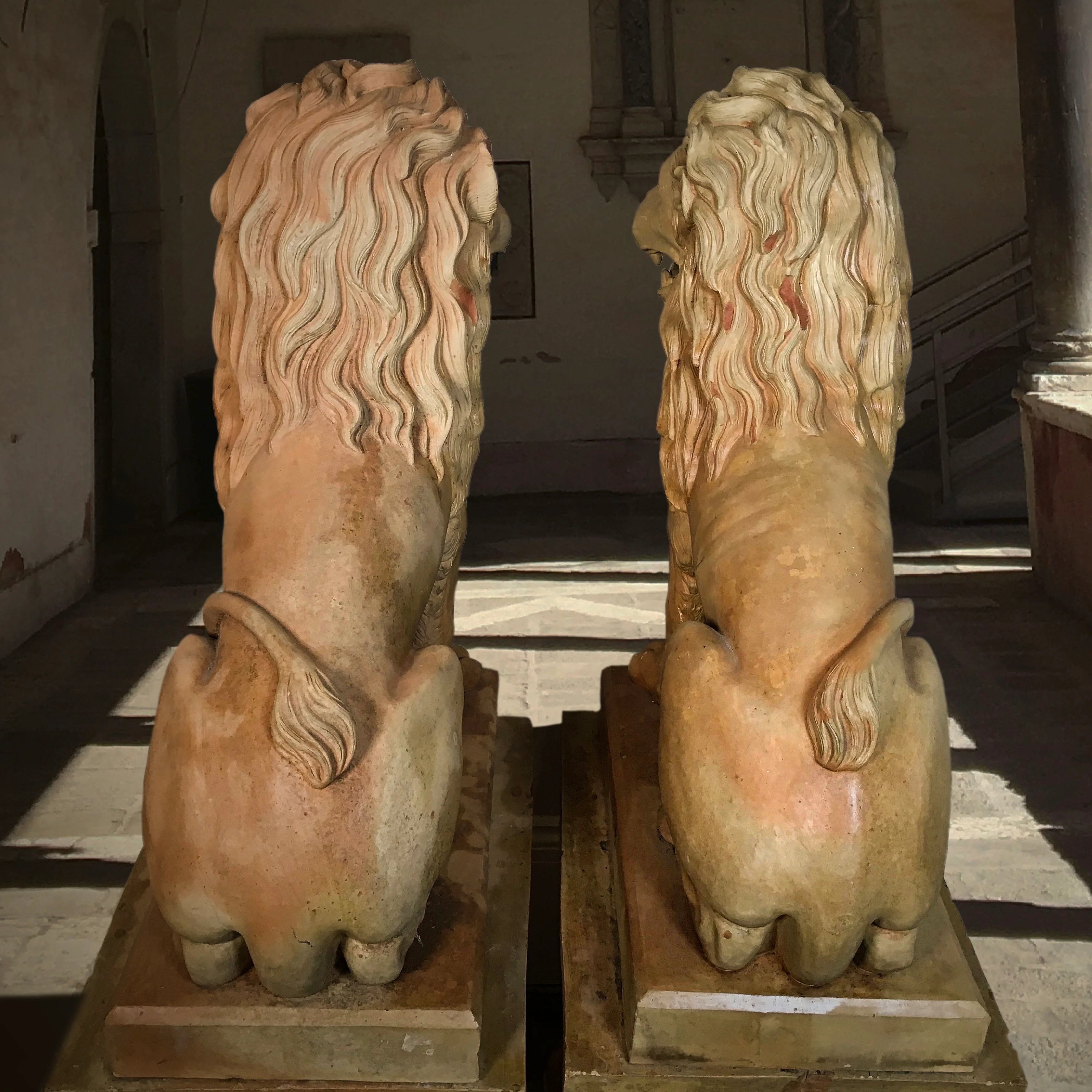 French Terracotta Lion Sculptures by Mandeville-Combeleran 1880-1905 - Image 6