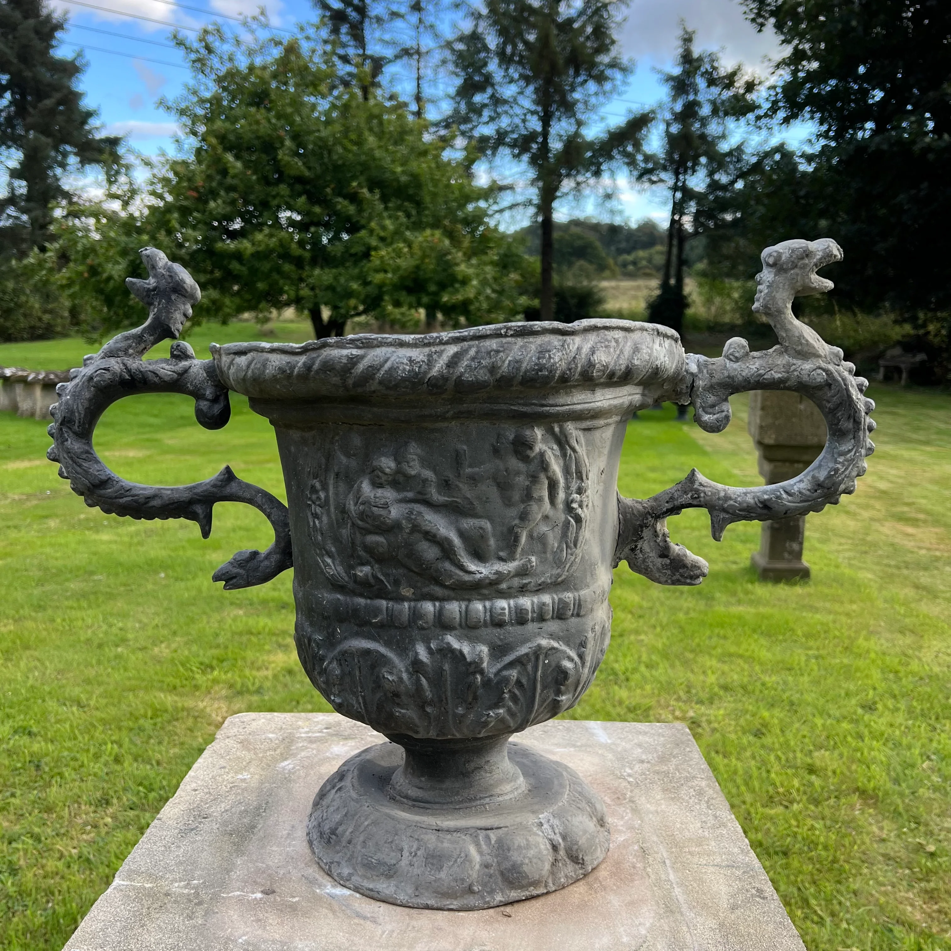 Georgian Serpent Handle Lead Urn - Image 22