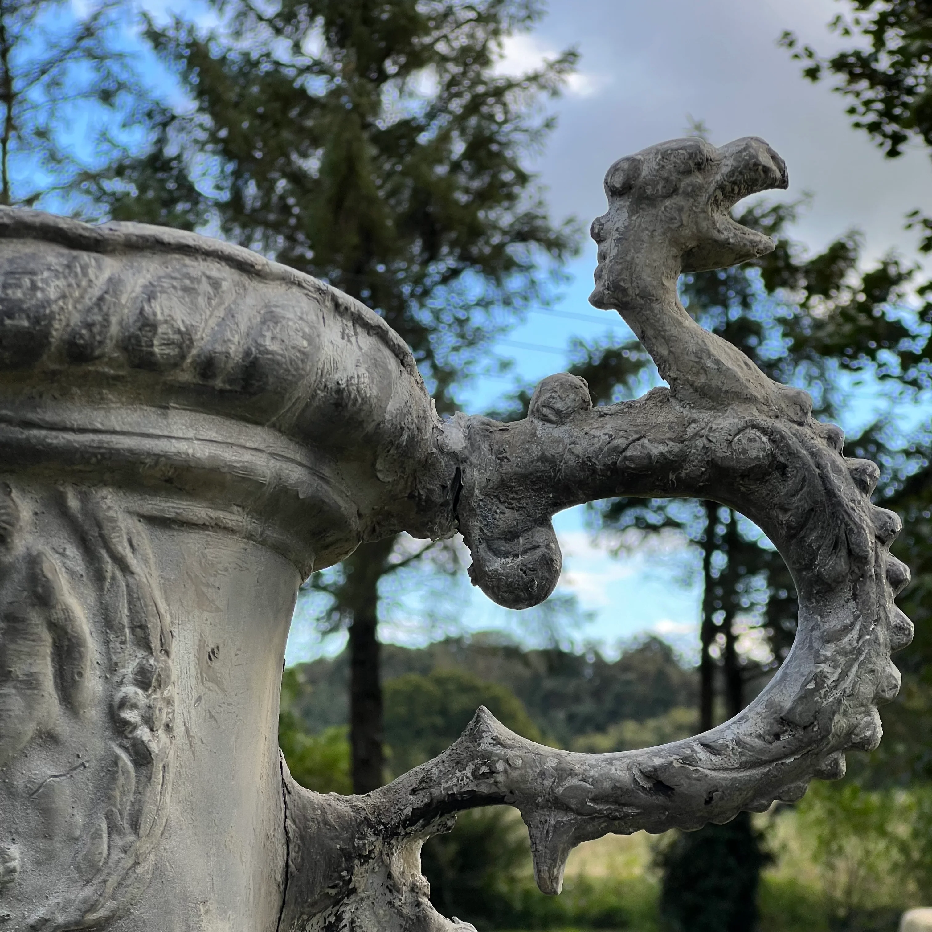 Georgian Serpent Handle Lead Urn - Image 4
