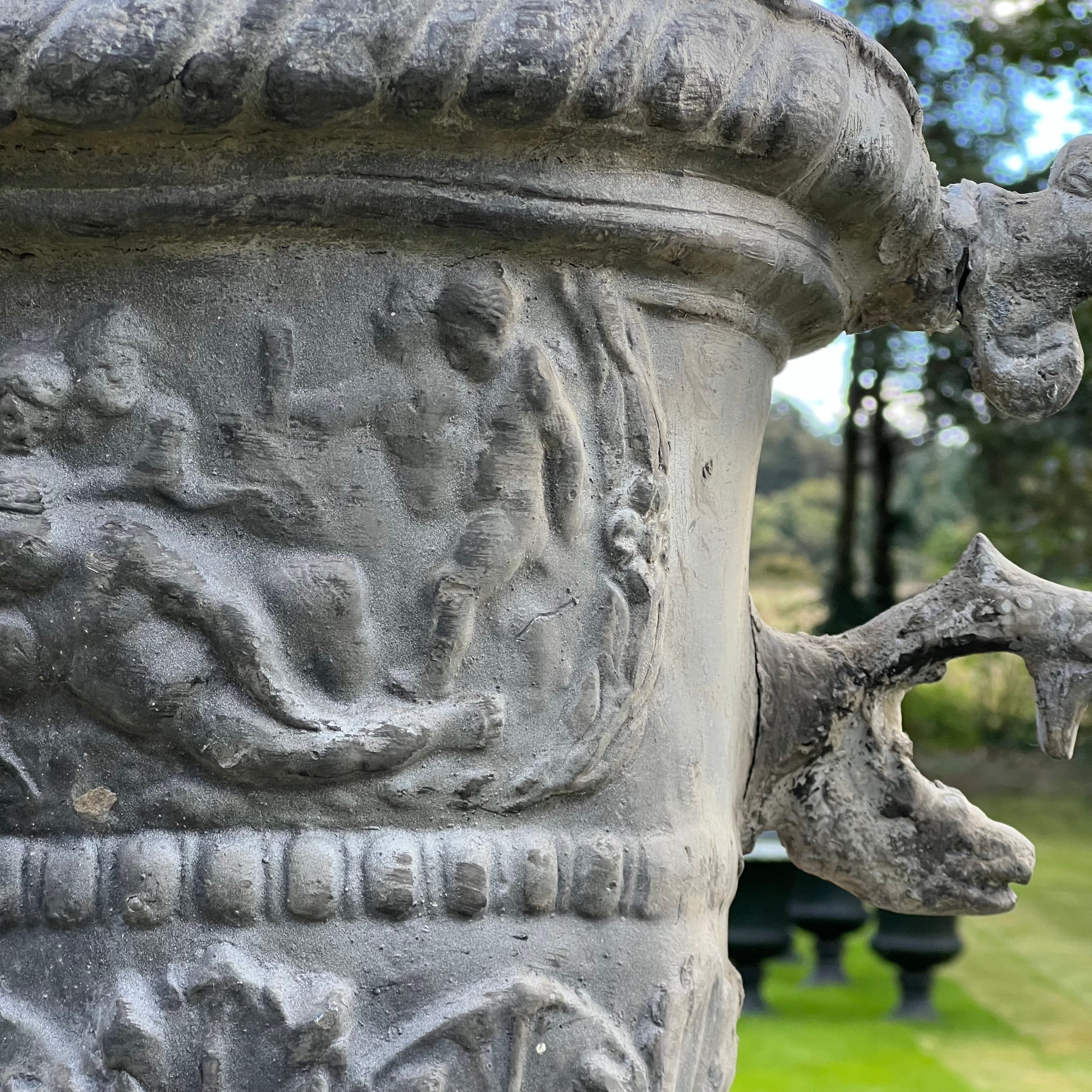 Georgian Serpent Handle Lead Urn - Image 7