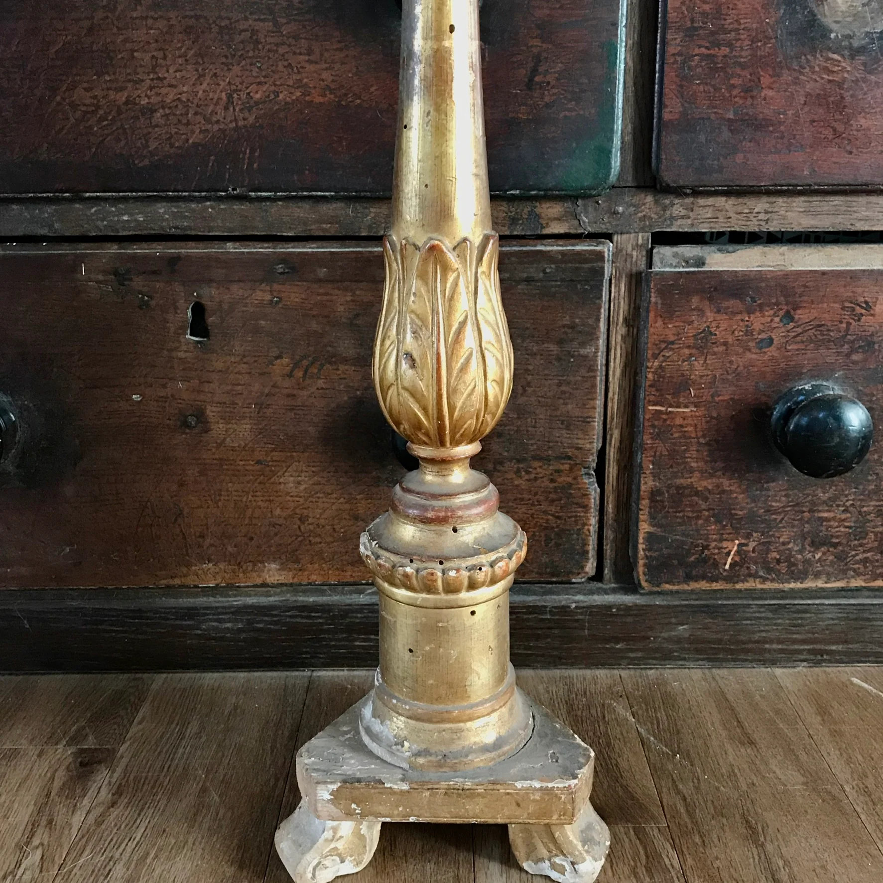 Gilt Gesso Italian Candlestick c.1840 - Image 4