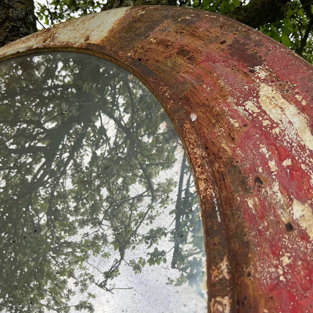 Industrial Convex Czech Railway Mirror Mid 20th Century - Image 10