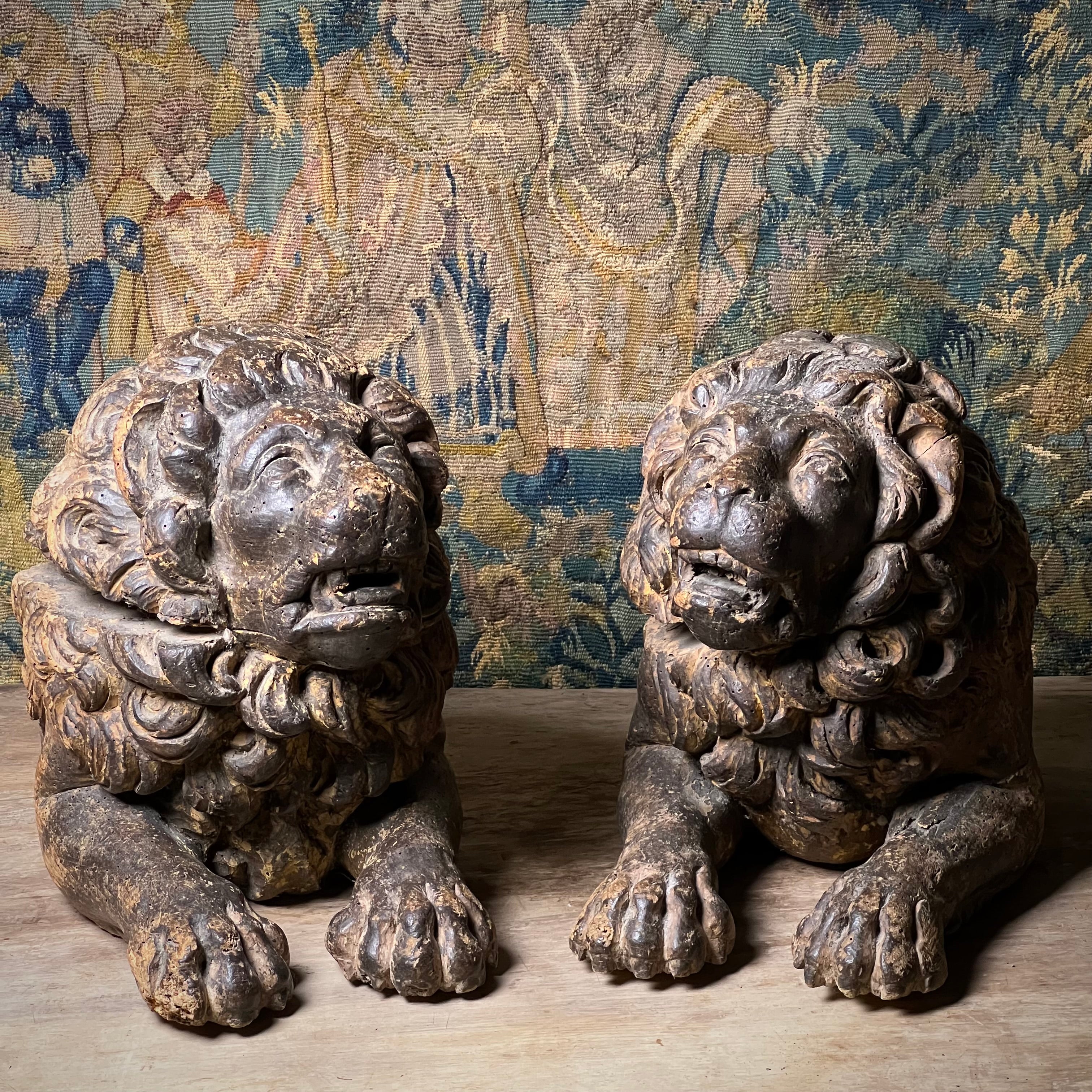 Italian Baroque Carved Walnut Lion Furniture Bearers, 17th century (c. 1650–1700) - Image 24