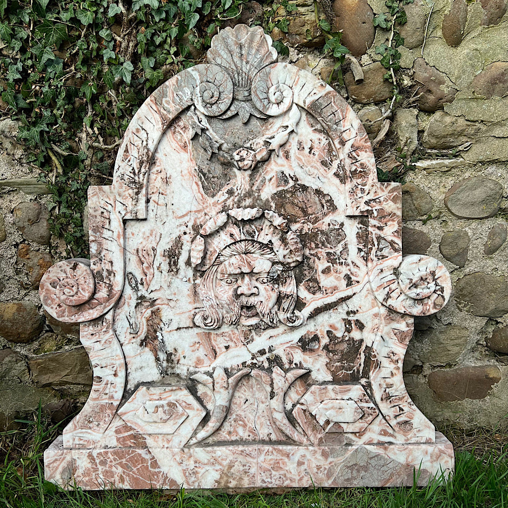 Italian Marble Wall Fountain Head Frieze Early 20th Century - Image 16