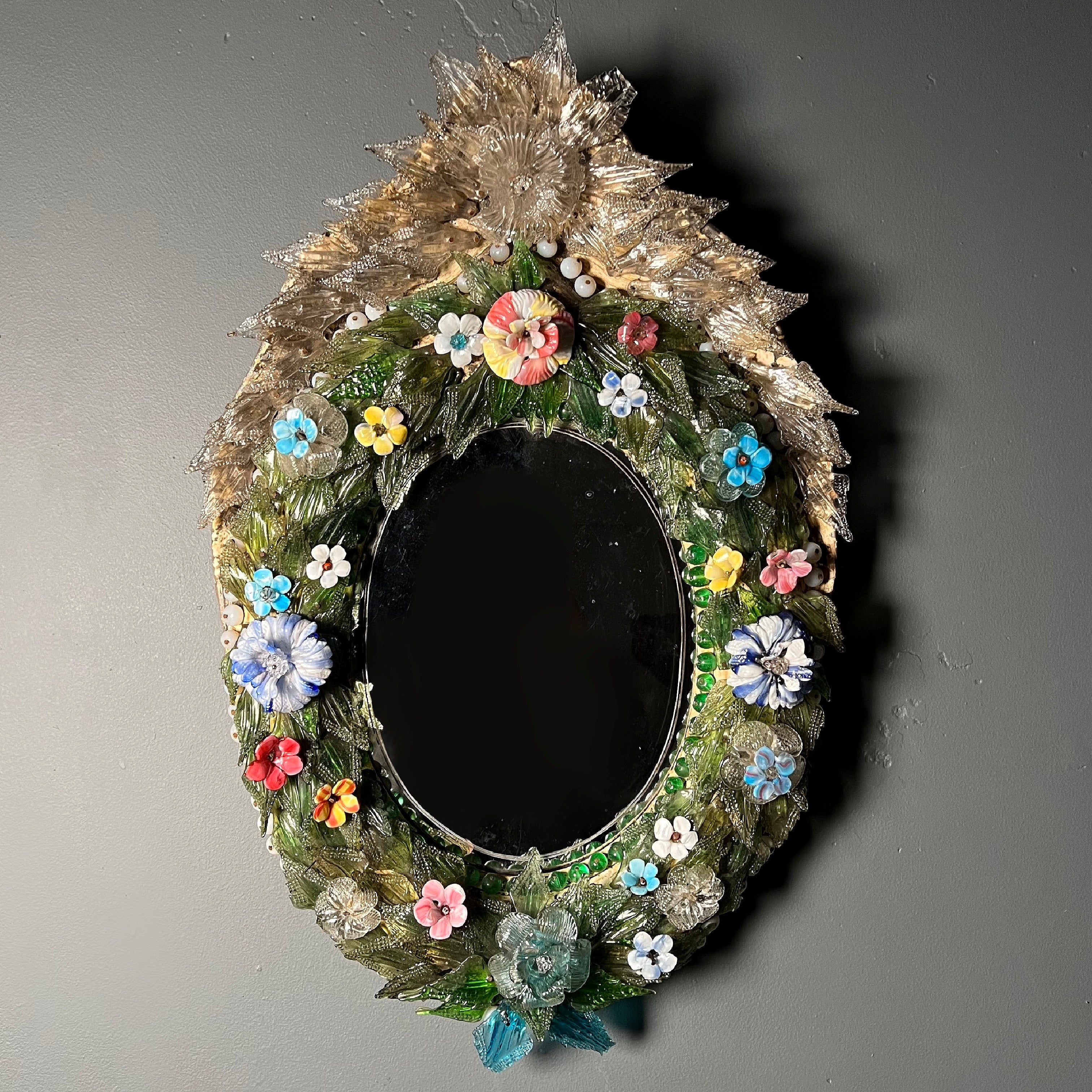 Italian Venetian “Primavera” Murano Mirror c.1860 - Image 2