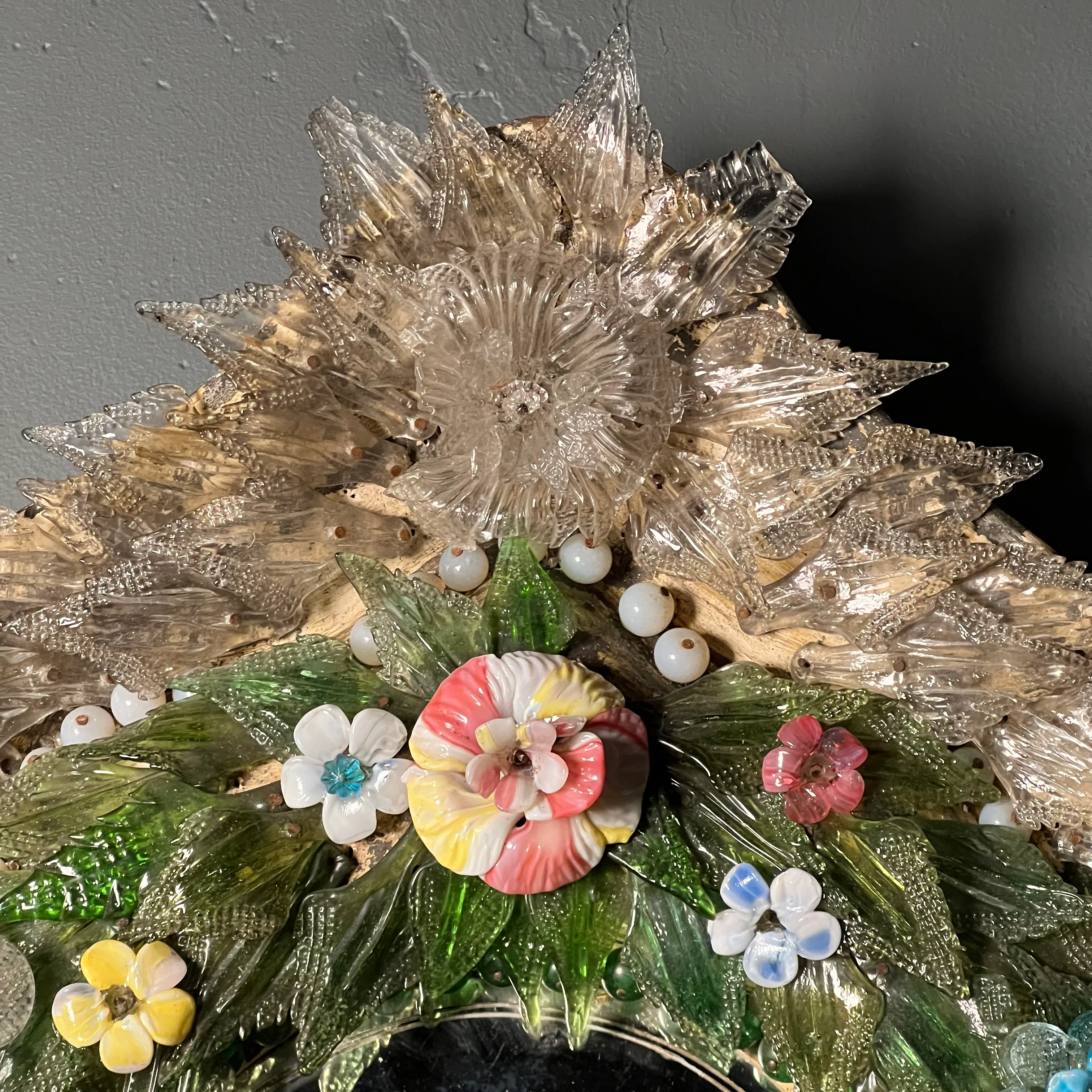 Italian Venetian “Primavera” Murano Mirror c.1860 - Image 4