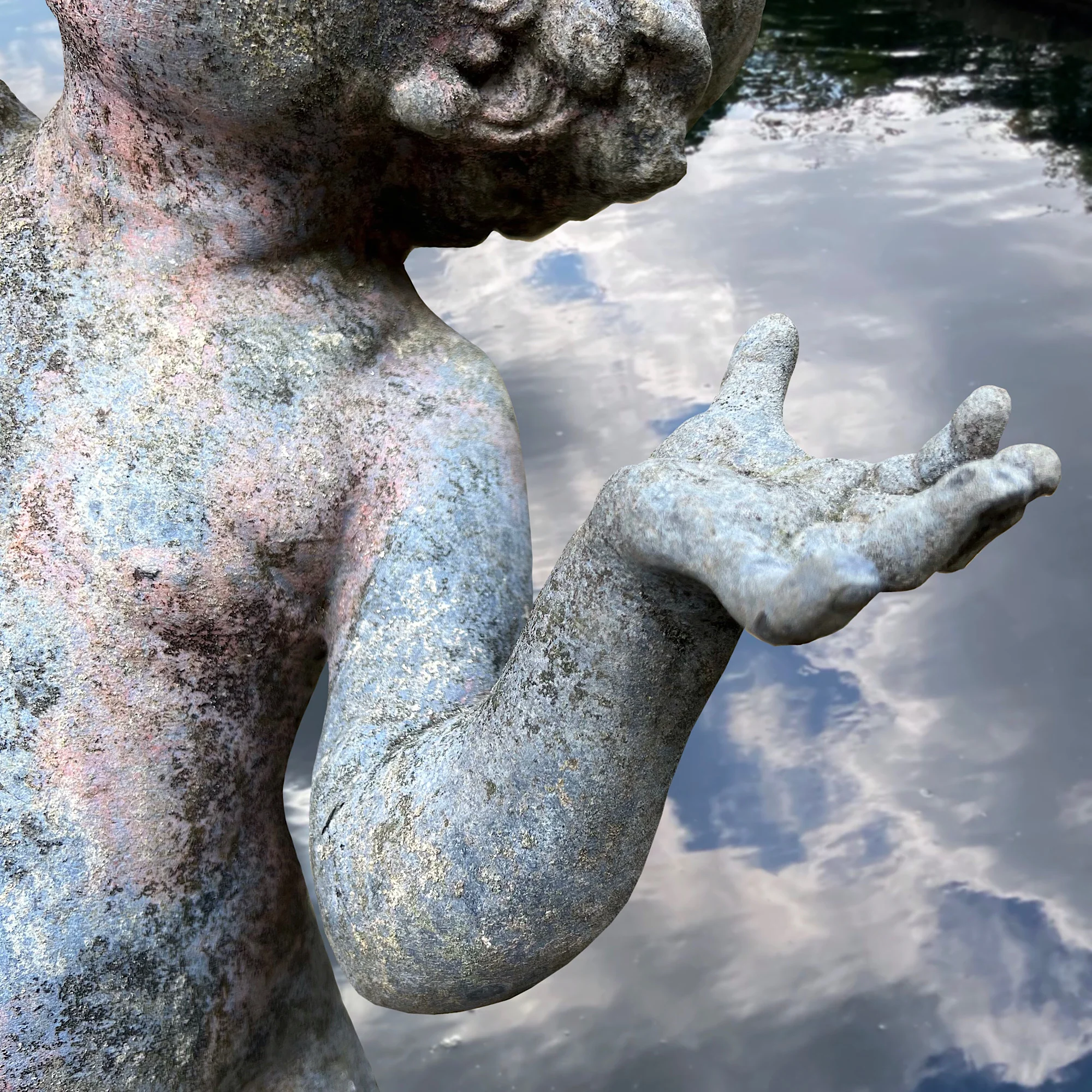J. P. White Lead Putti with Conch Shell Fountain c.1920 - Image 5