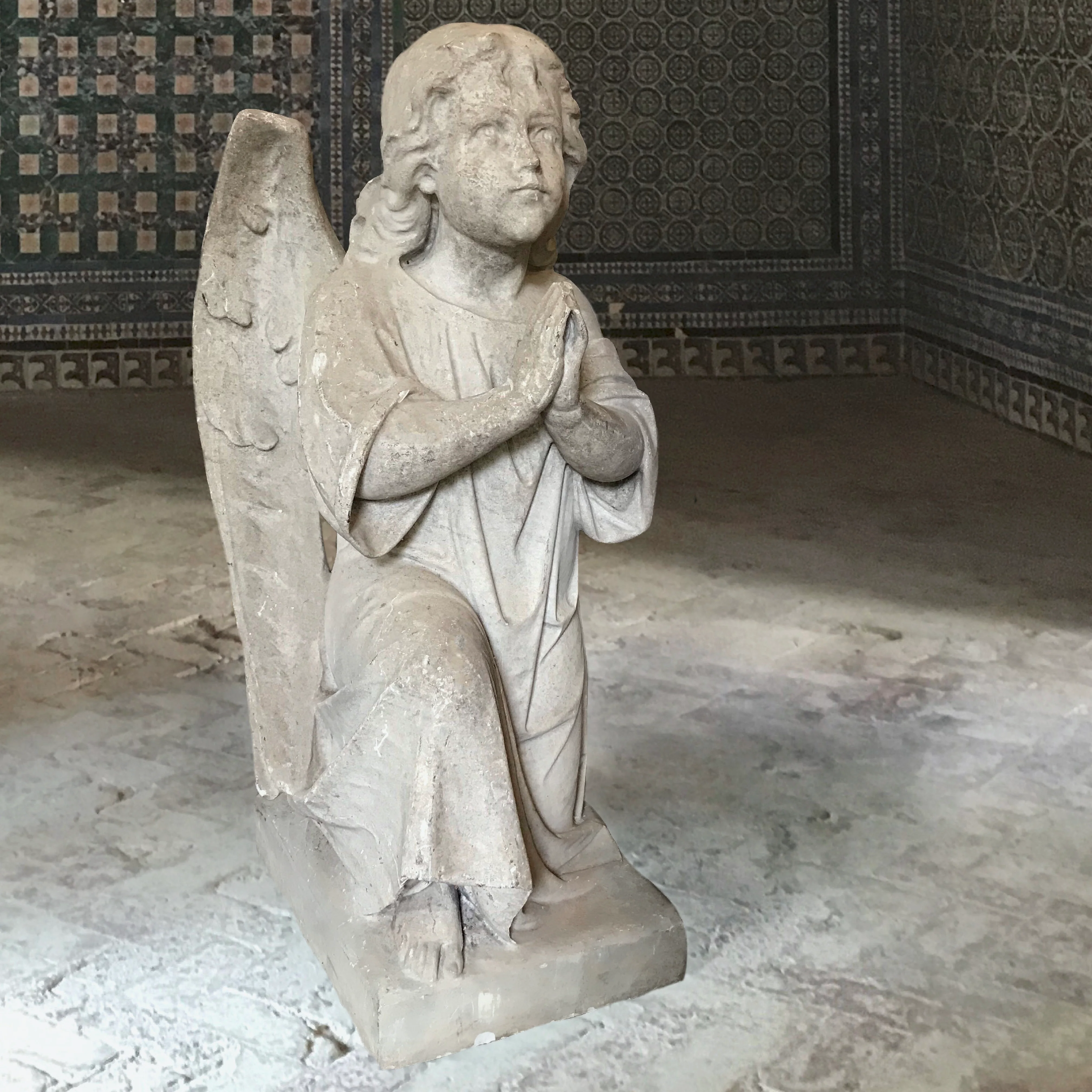 Kneeling Marble Angel c.1880 - Image 3