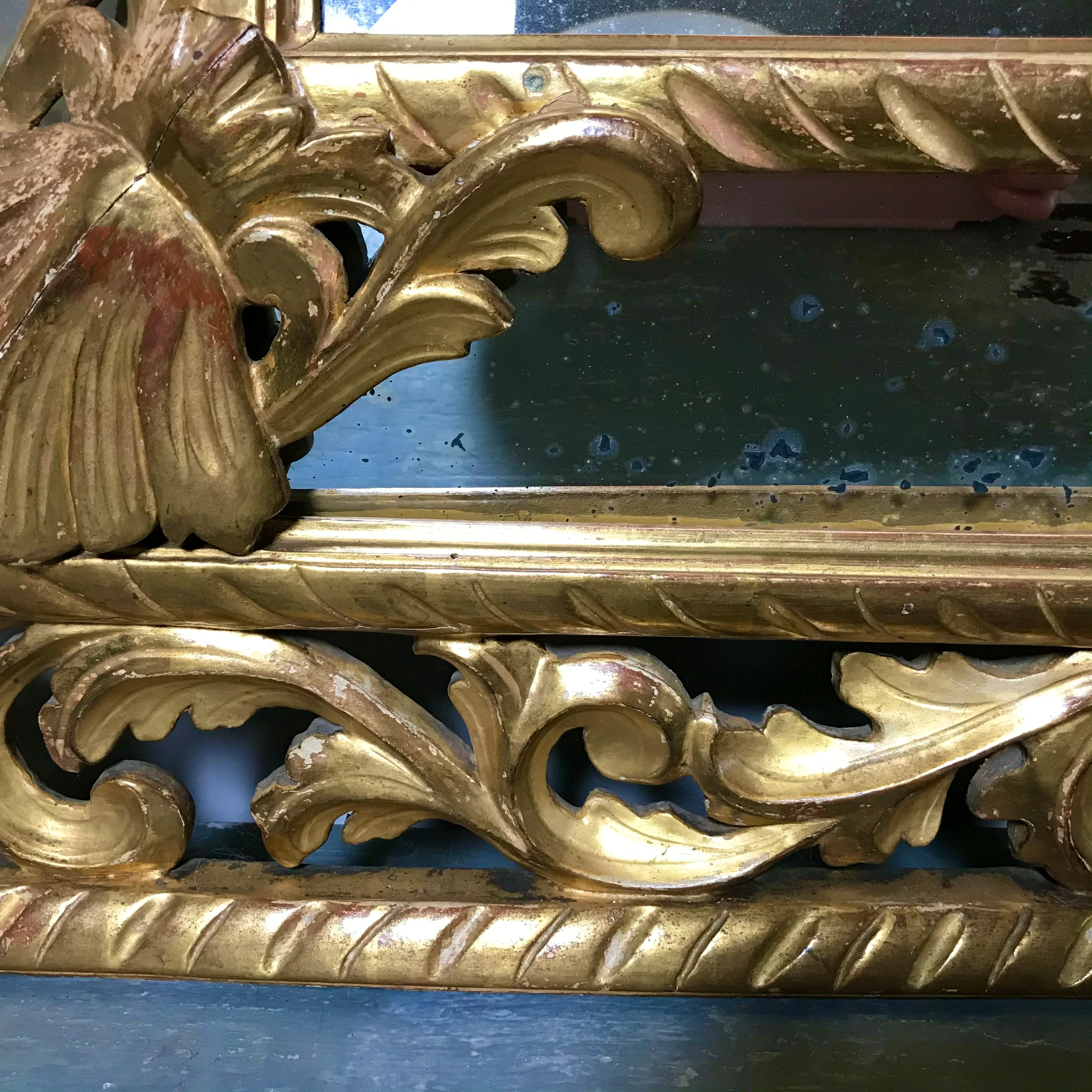 Large 19th Century French Gilt Wood Cushion Mirror - Image 7