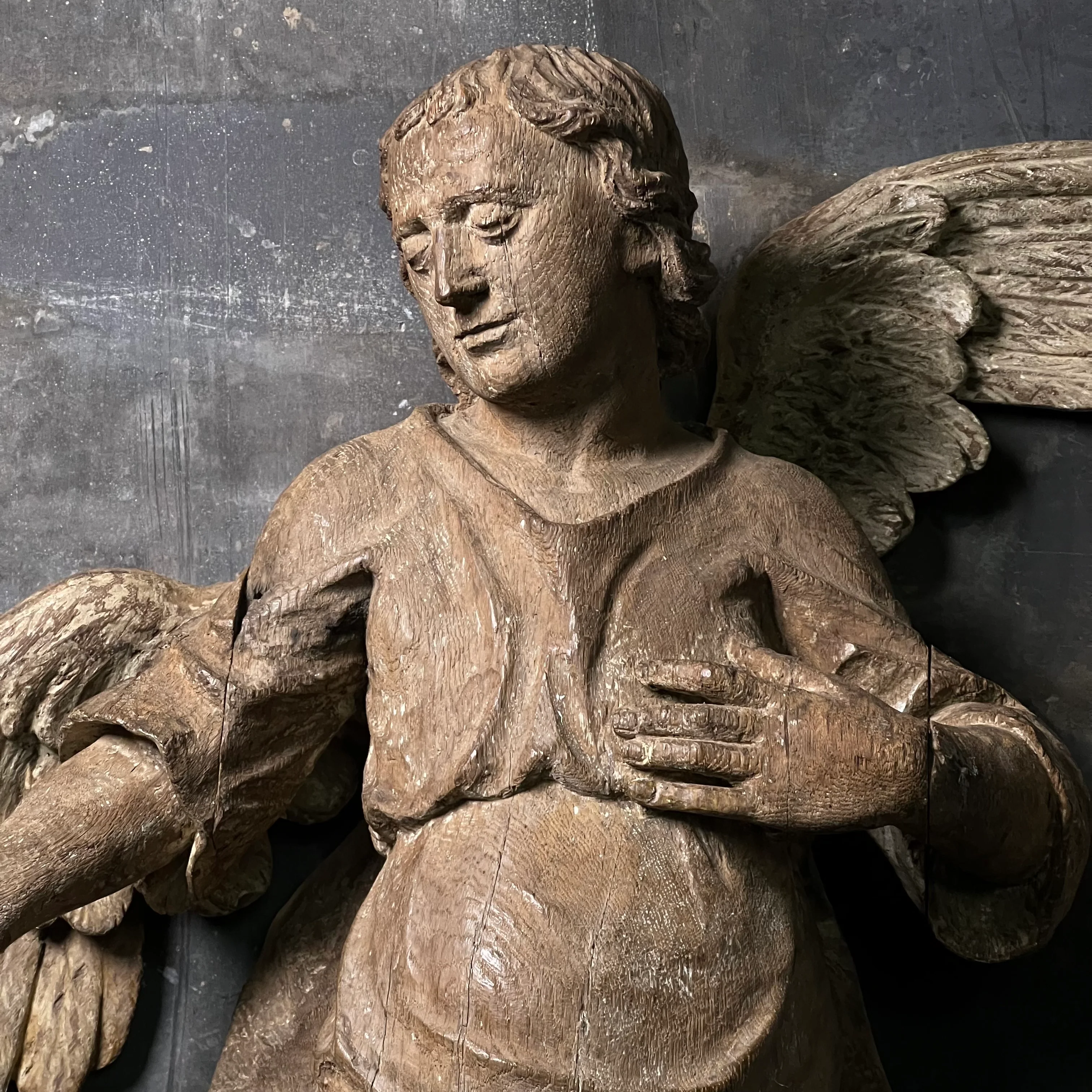 Large Baroque Carved Wooden Angel, c. 1680–1720 - Image 21