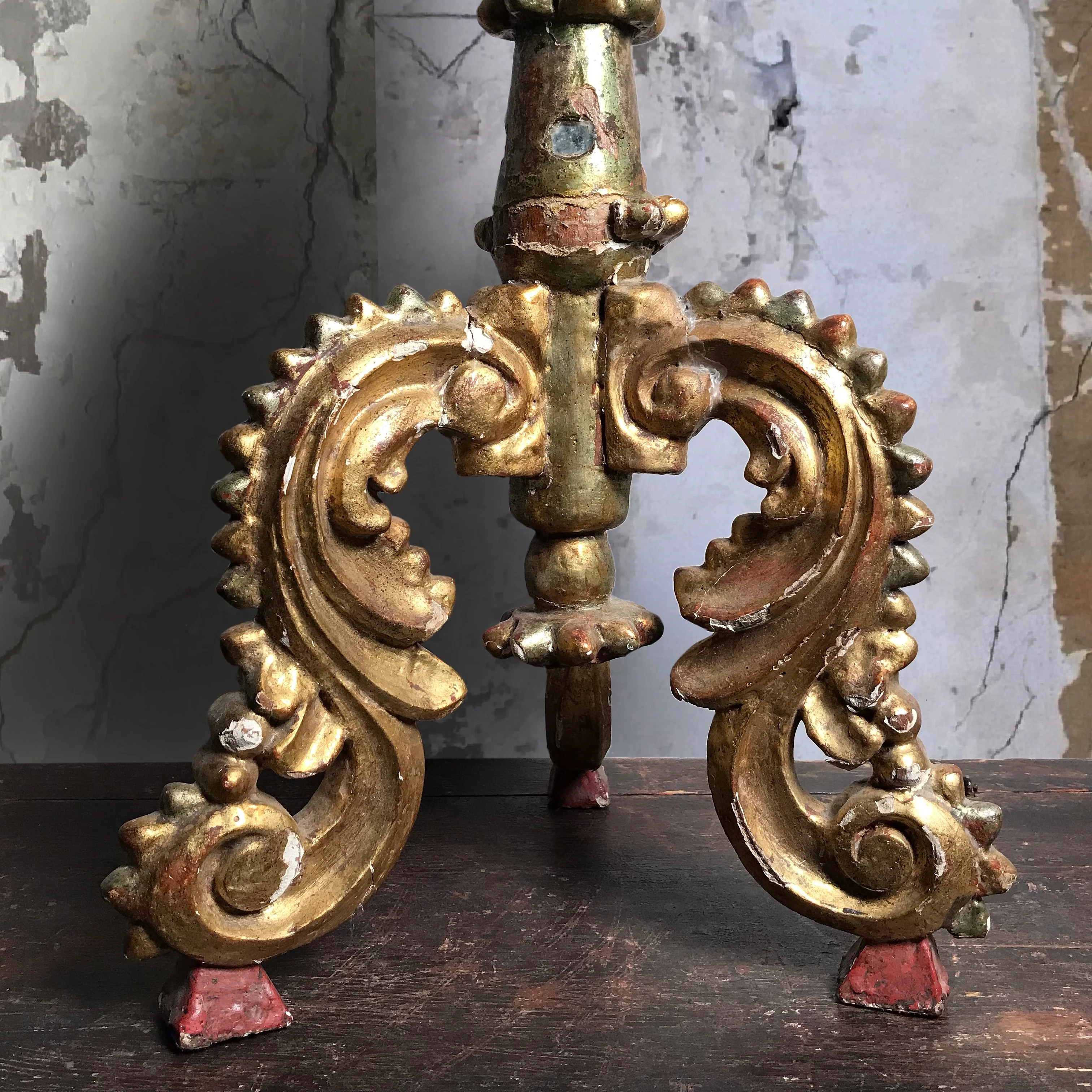 Large Italian Three-legged Candlestick c.1880 - Image 4