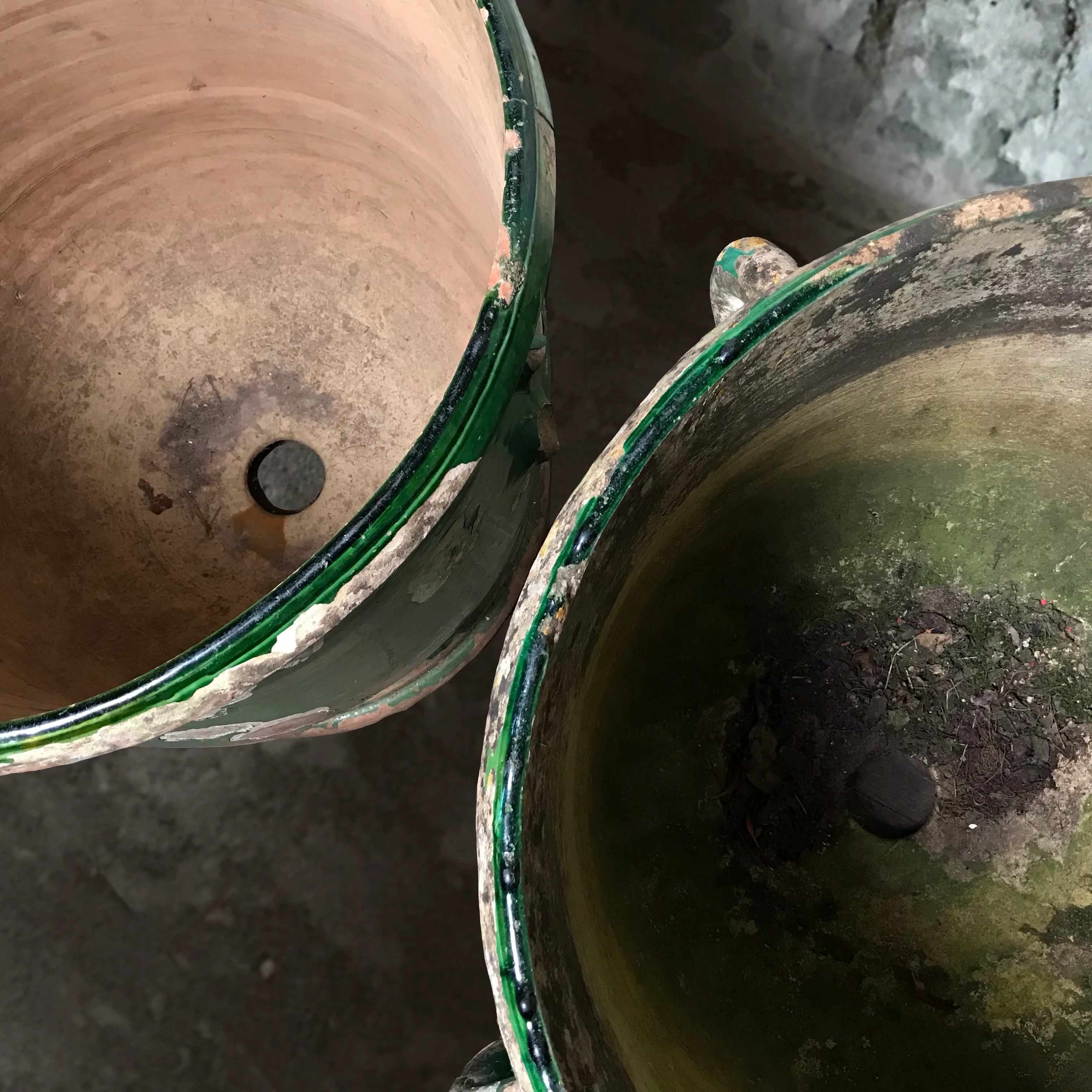 Huge Pair of Green Glazed Castelnaudary Citrus Jardinieres c.1850 - Image 10