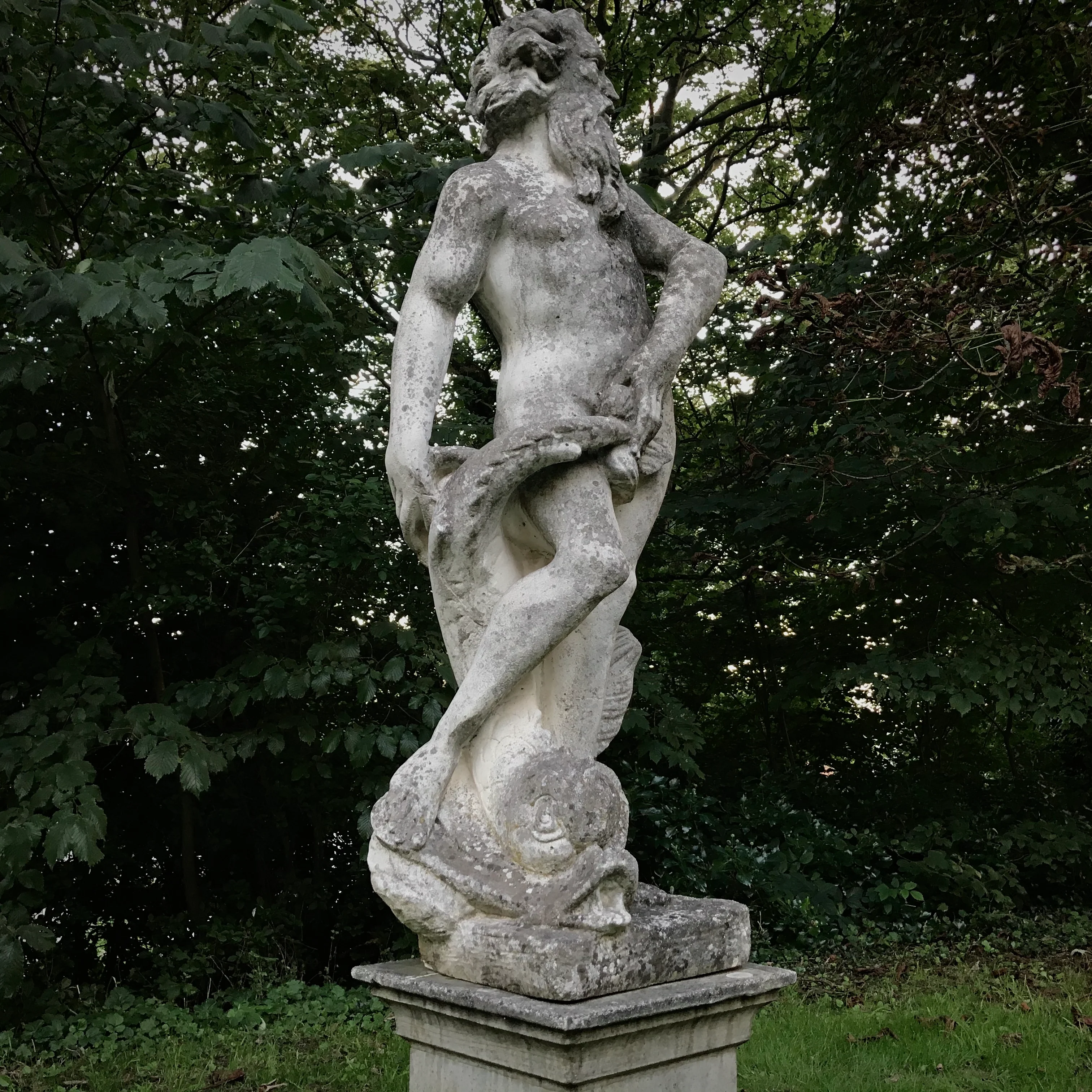 Life Scale Statue of Neptune with Dolphin - Image 7