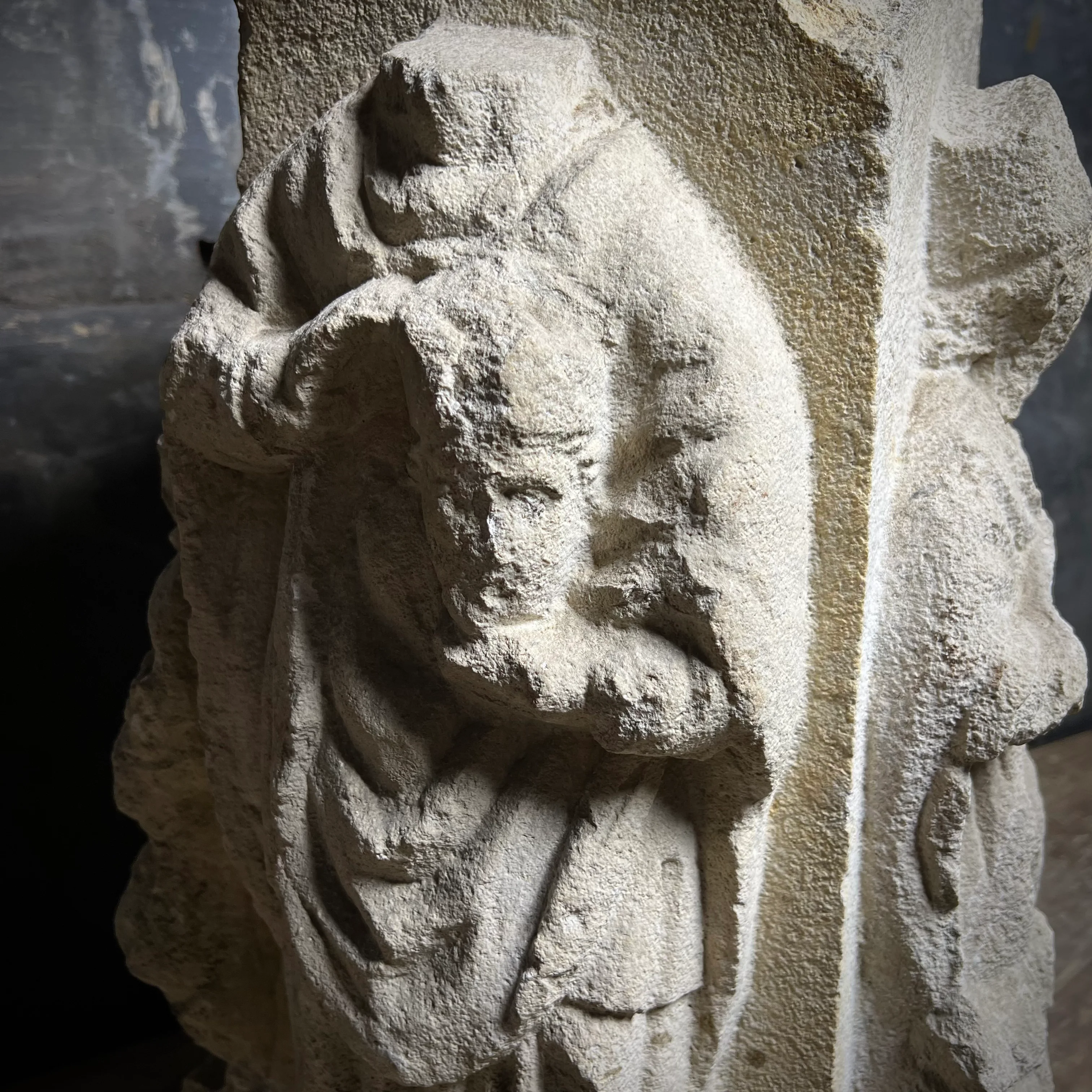 A Four-Sided French Gothic Limestone Capital or Pedestal from a Shrine or Chapel, Northern France, c.1280–1350 - Image 11