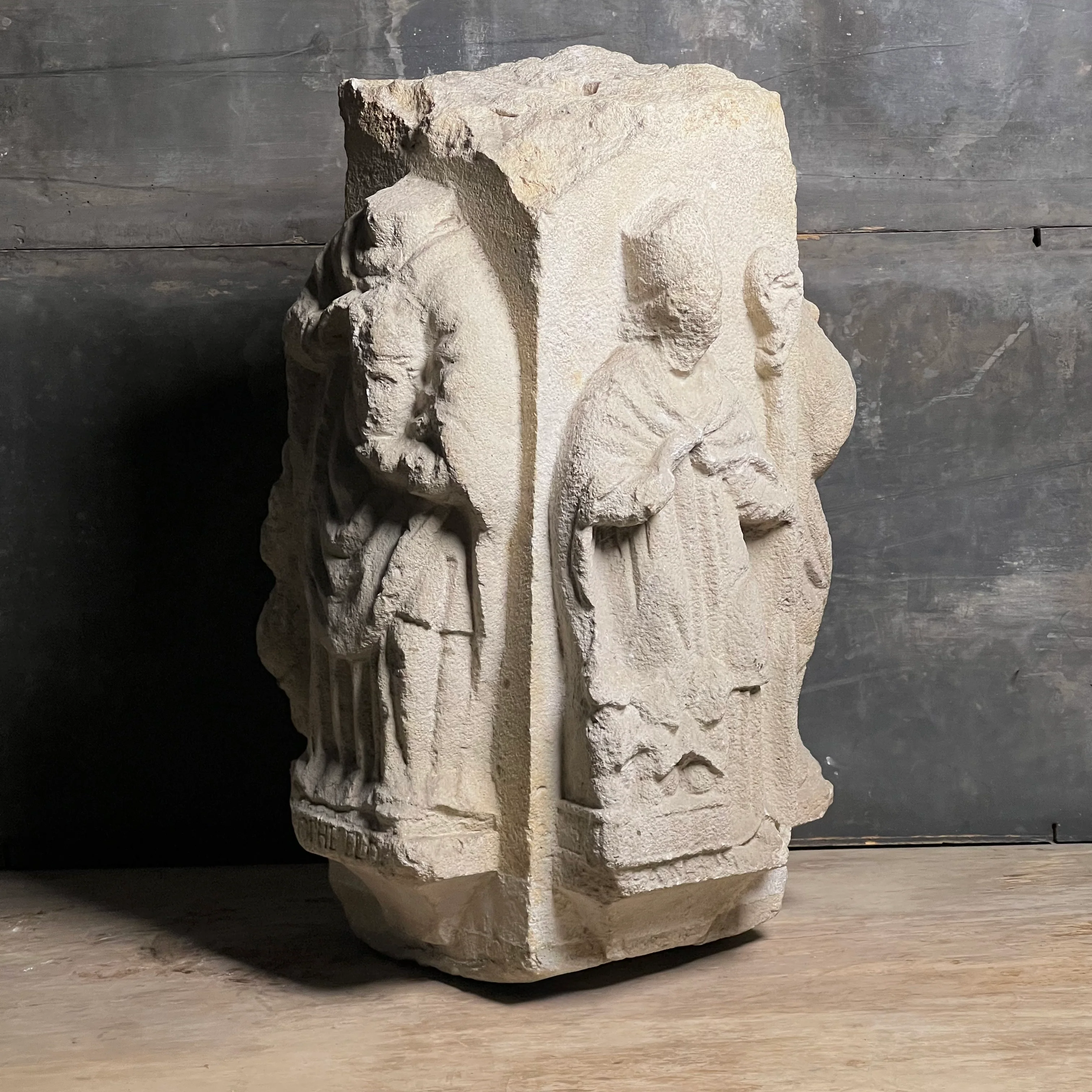 A Four-Sided French Gothic Limestone Capital or Pedestal from a Shrine or Chapel, Northern France, c.1280–1350 - Image 9