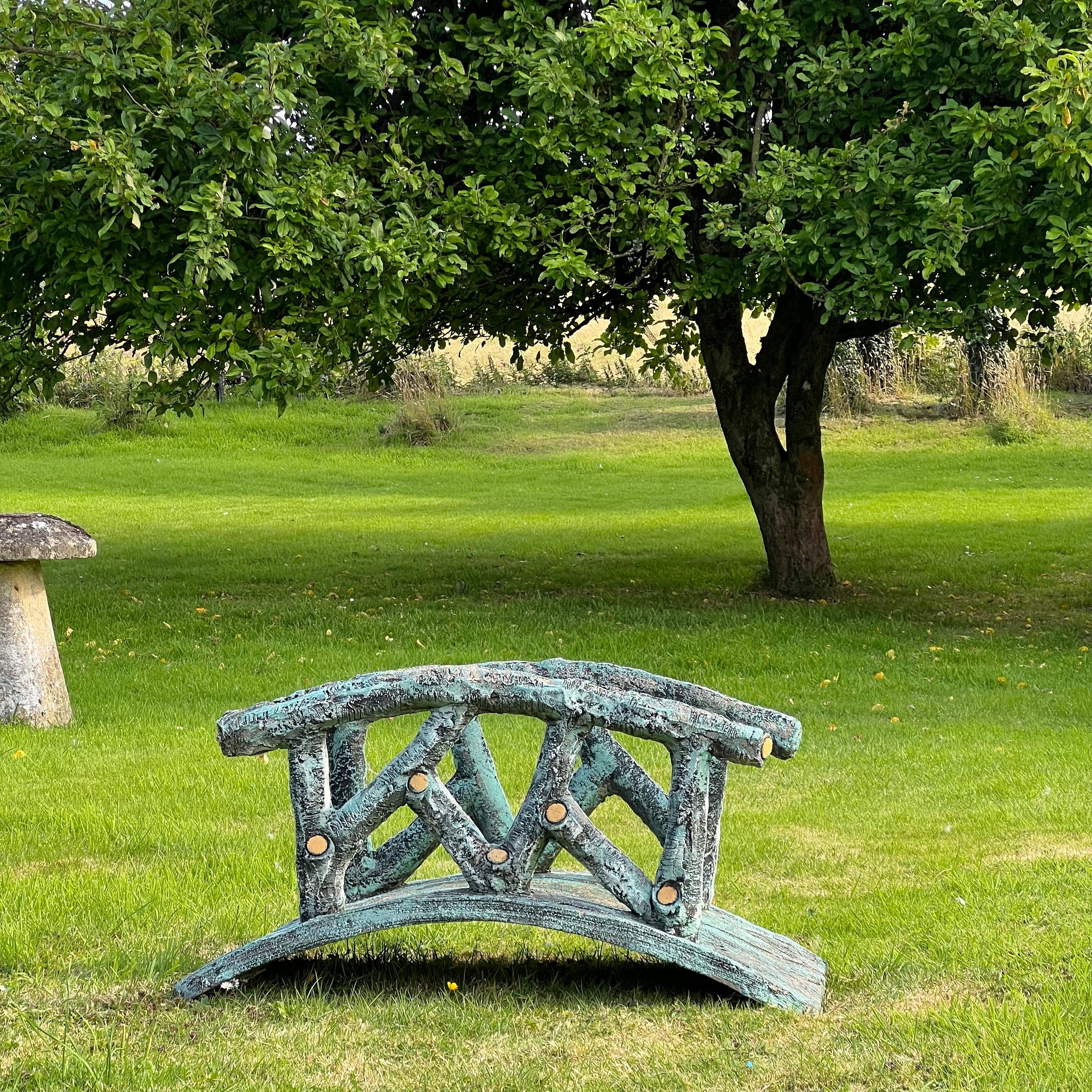 Mid 20th Century Faux Bois Concrete Garden Bridge - Image 2