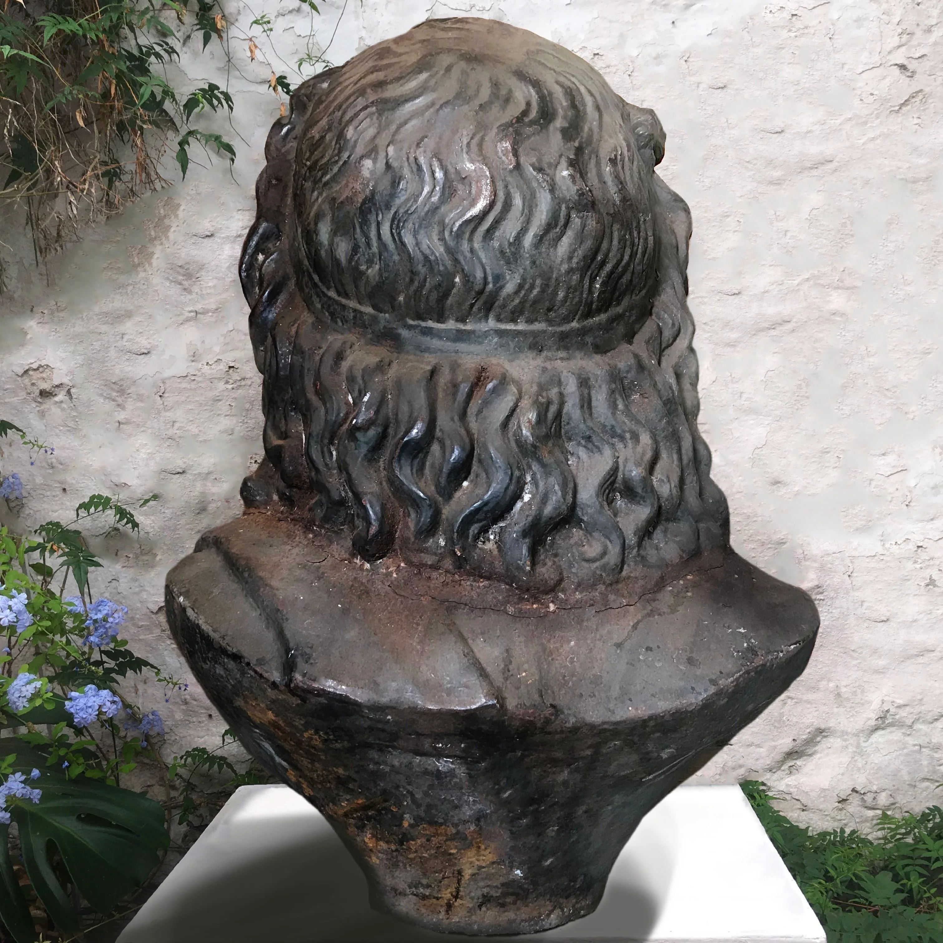 Monolithic Cast Iron Bust of the God Zeus of Otricoli. - Image 4