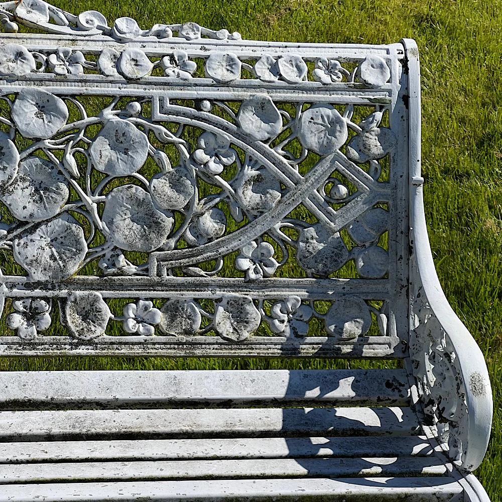 Nasturtium Bench in Aluminium, after Coalbrookdale from Crowe Hall, Bath - Image 4