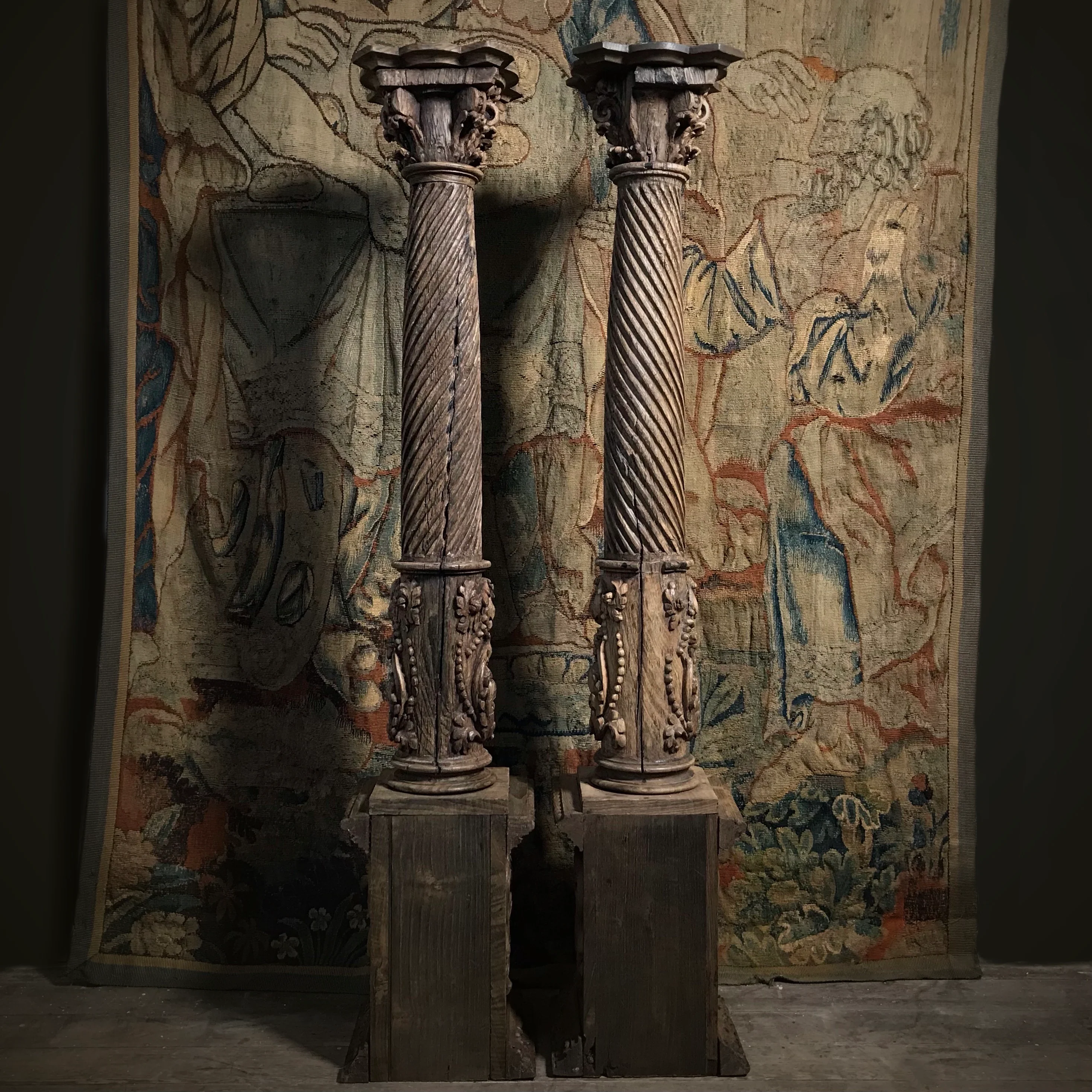 Pair of Ornately Carved Columns c.1650 - Image 15
