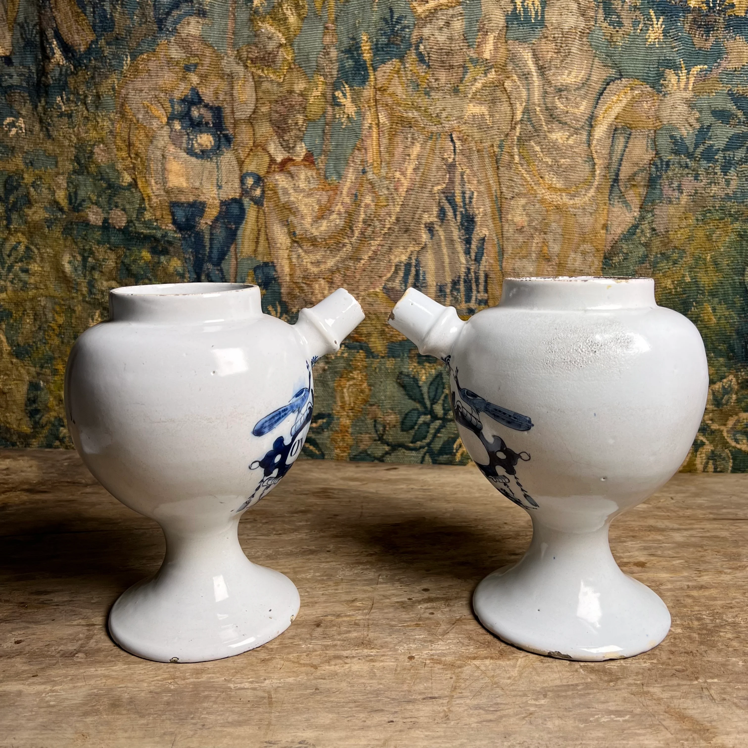 Pair of Dutch Delft Apothecary Syrup Jars, “Oxym. Simpl.” & “S. Rhei”, Mid-18th century (c.1730–1760) - Image 21