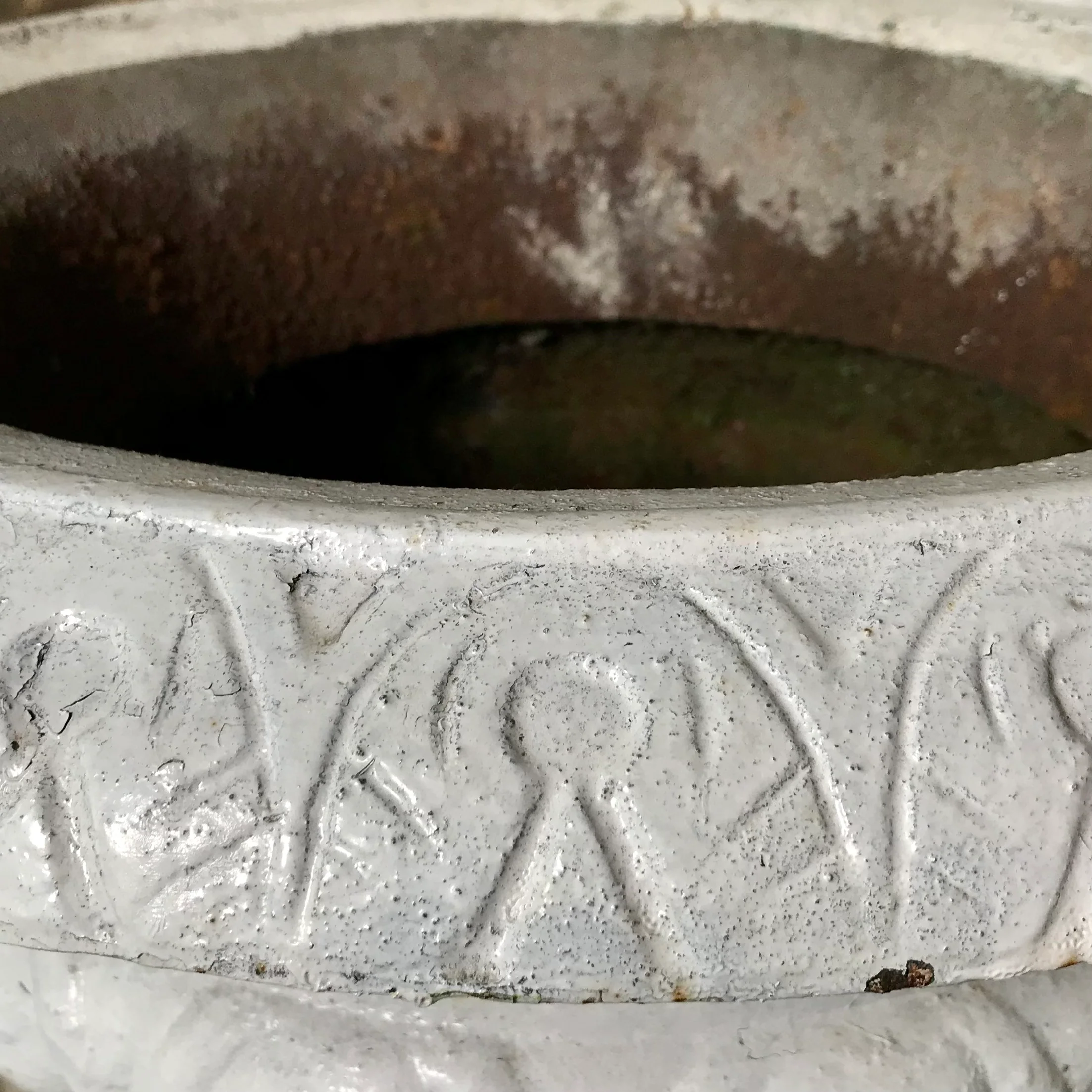 Pair of French Cast Iron Garden Urns c.1880 - Image 5