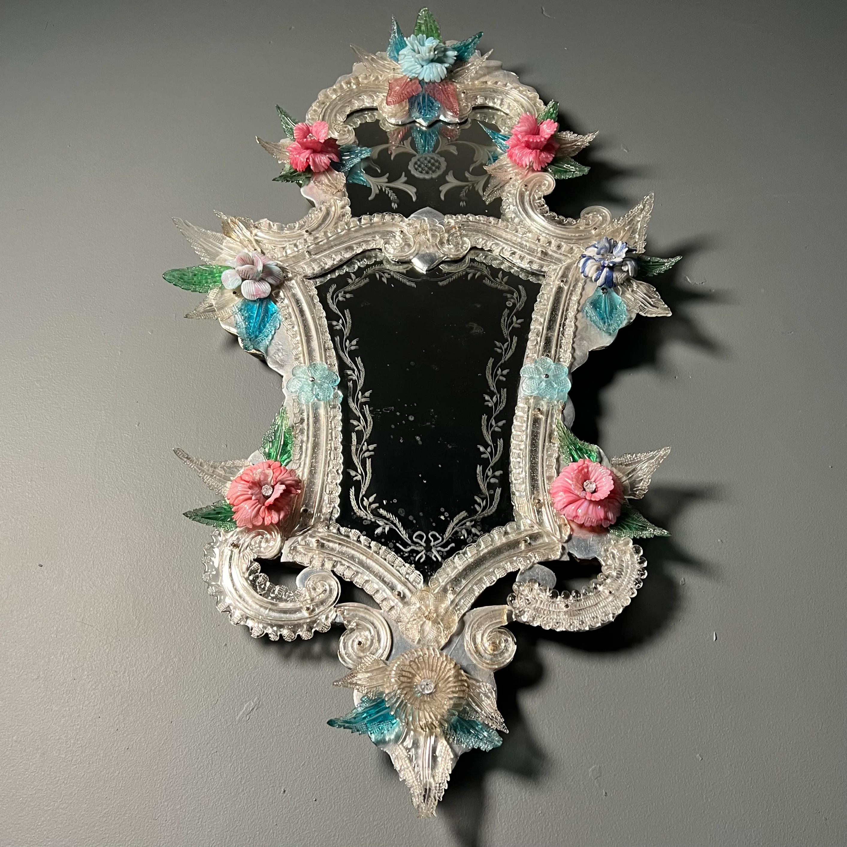 Pair of Italian Venetian Murano Glass Mirrors Early 20th Century - Image 10