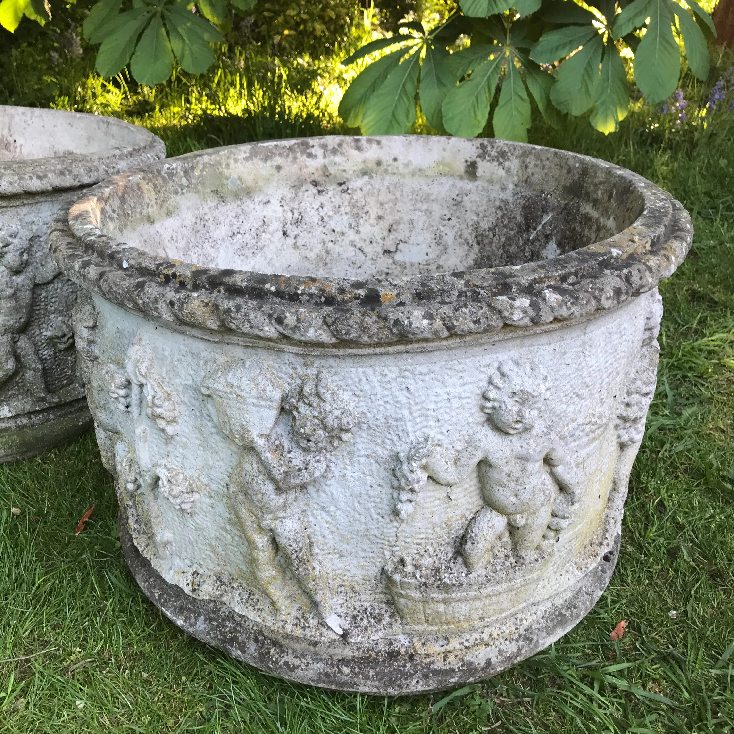 Pair of Large Cherub Wine Makers Planters - Image 6