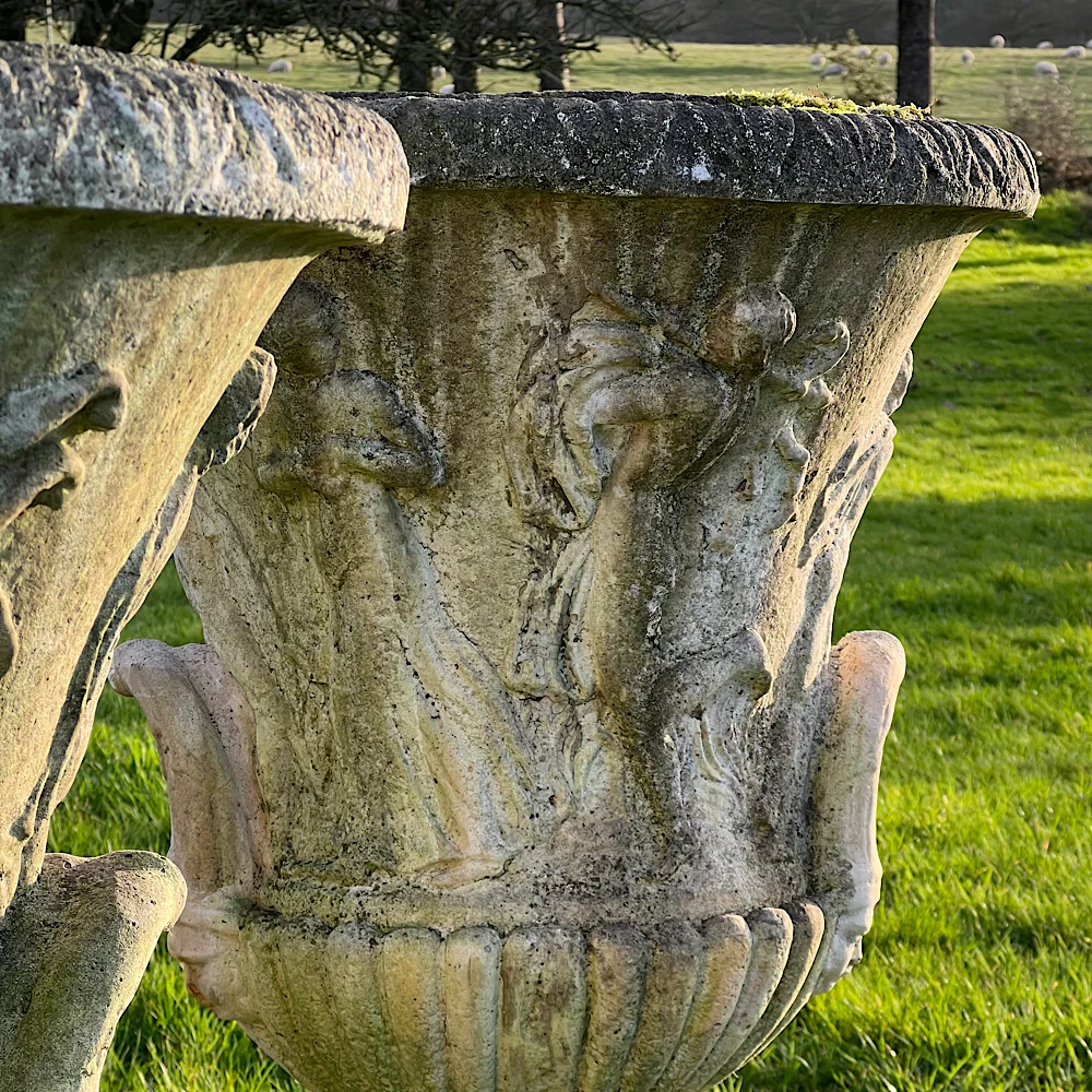 Pair of Large Lobed ‘Medici’ Urns - Image 9